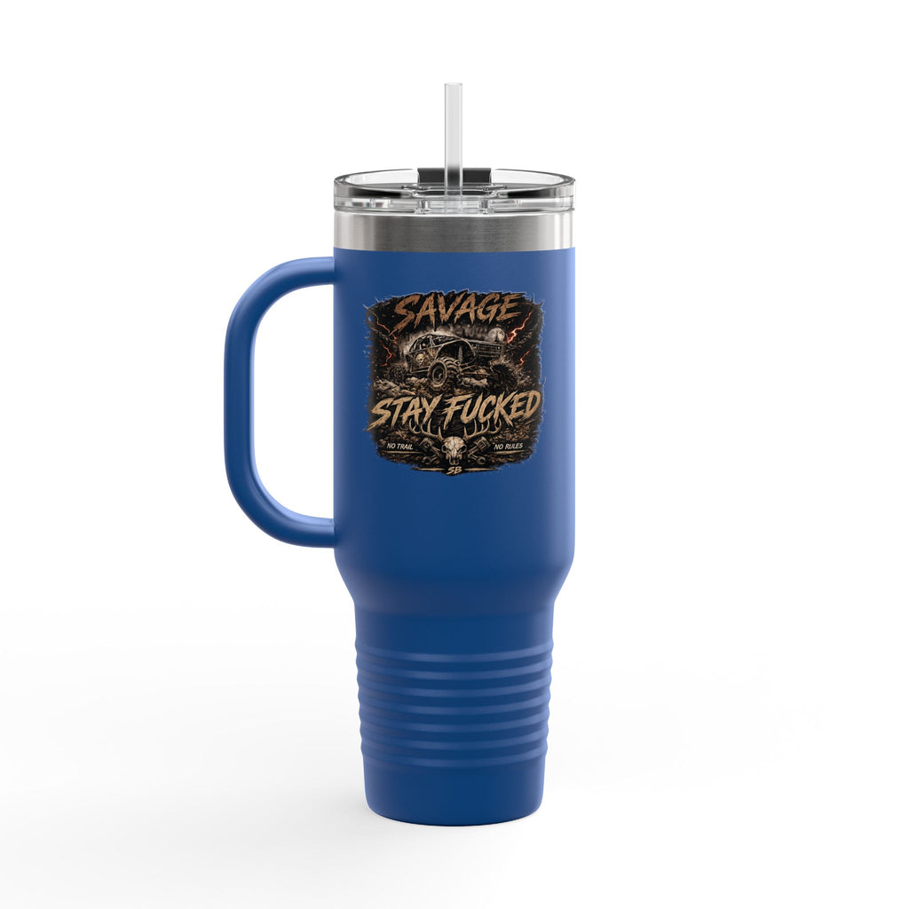 Savage Built 40oz Tumbler – Skull Logo Travel Mug | Insulated Stainless Steel Cup | Rugged Coffee Mug for Work, Outdoors & Daily Grind
