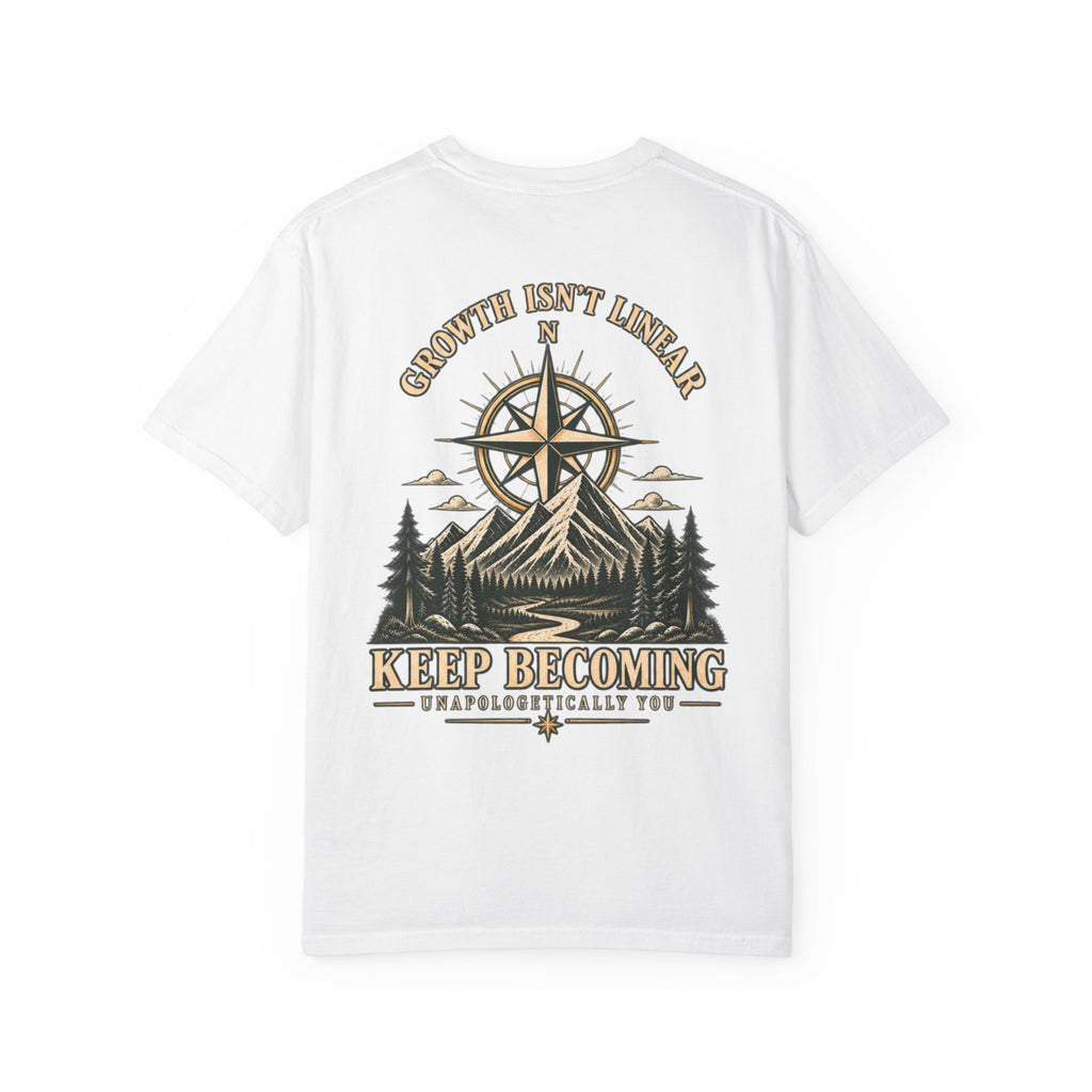 Keep Becoming Unisex Graphic Tee | Vintage Mountain Compass Shirt | Becoming Co.