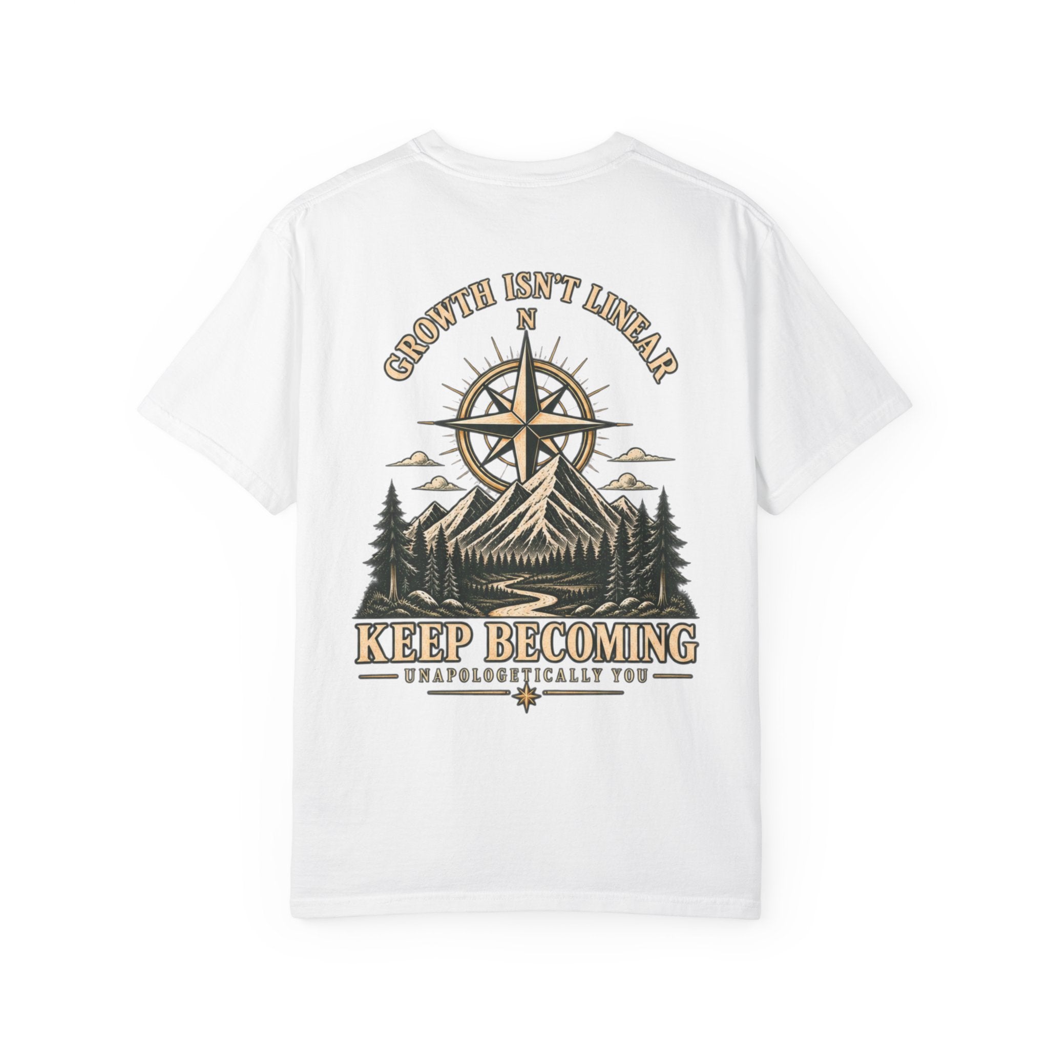 Keep Becoming Unisex Graphic Tee | Vintage Mountain Compass Shirt | Becoming Co.