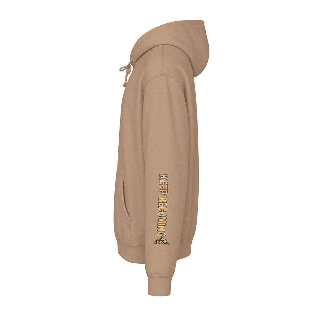 Becoming Co. Keep Becoming Mountain Compass Hoodie | Rugged Outdoor Unisex Hoodie