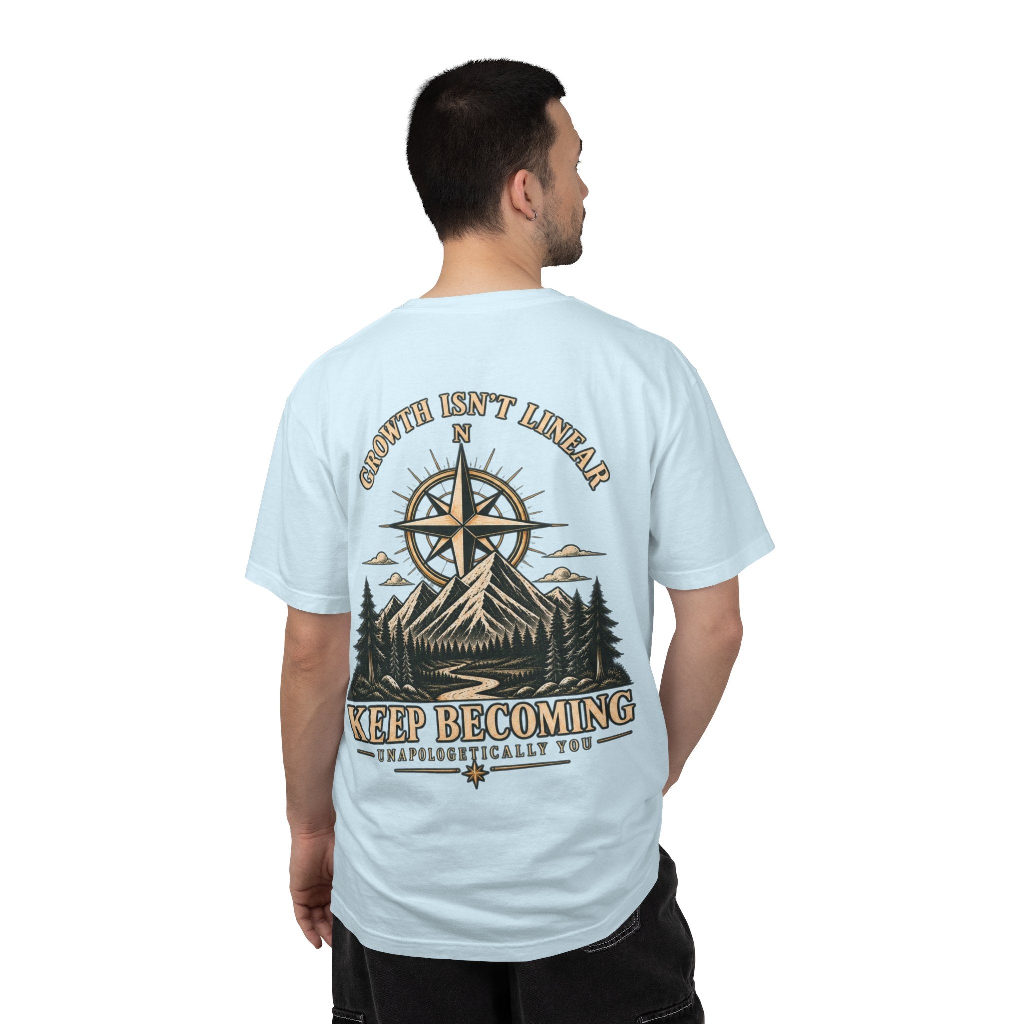 Keep Becoming Unisex Graphic Tee | Vintage Mountain Compass Shirt | Becoming Co.
