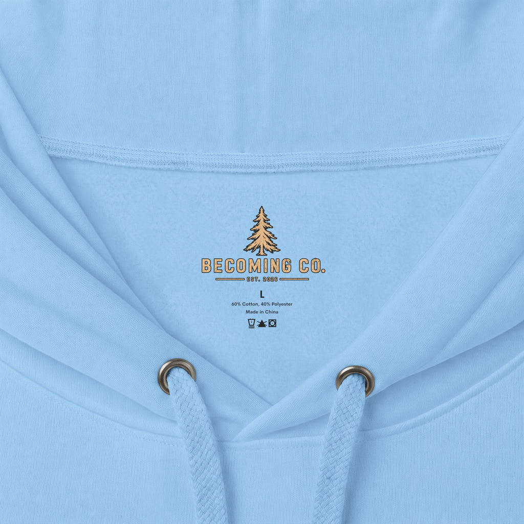 Becoming Co. Keep Becoming Mountain Compass Hoodie | Rugged Outdoor Unisex Hoodie