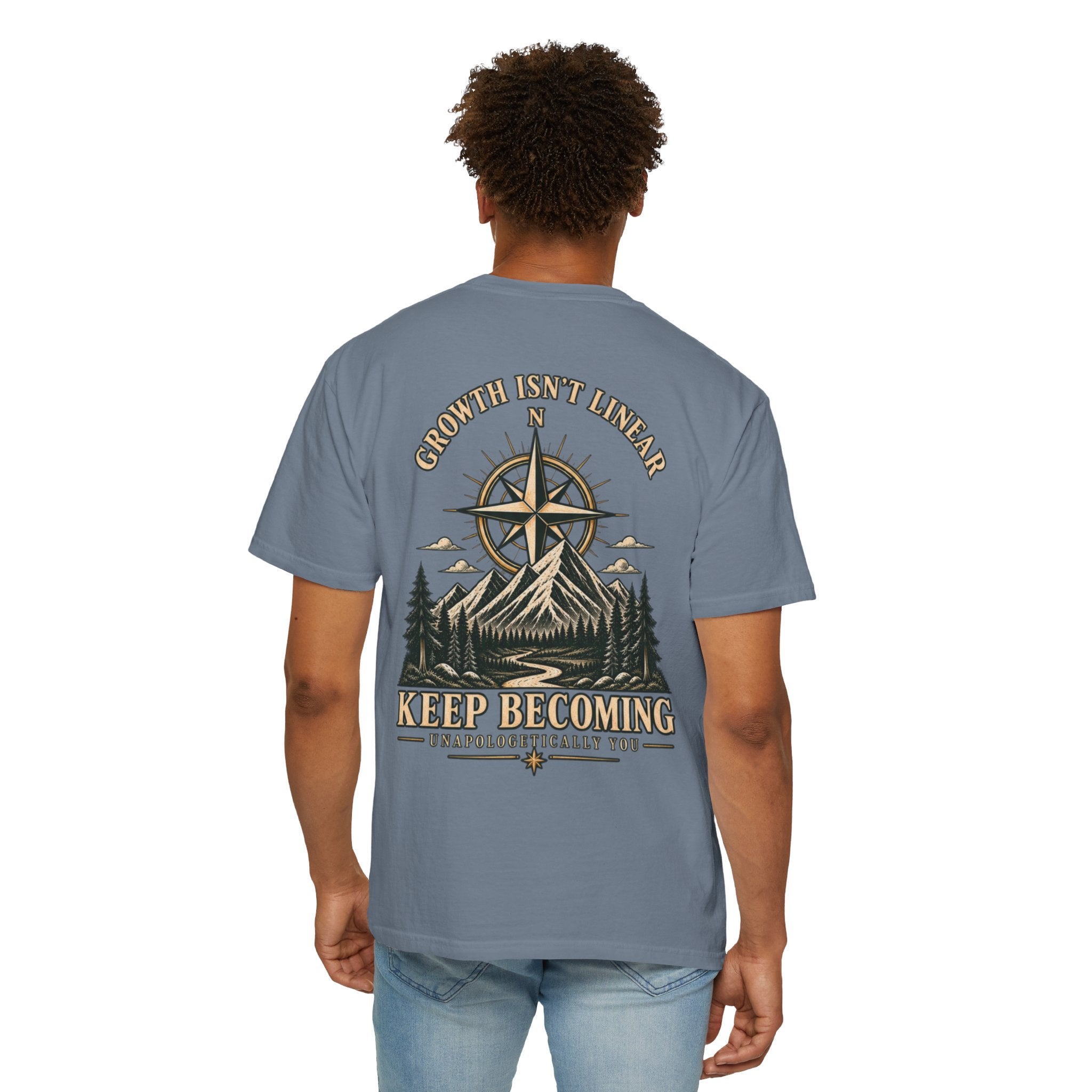 Keep Becoming Unisex Graphic Tee | Vintage Mountain Compass Shirt | Becoming Co.