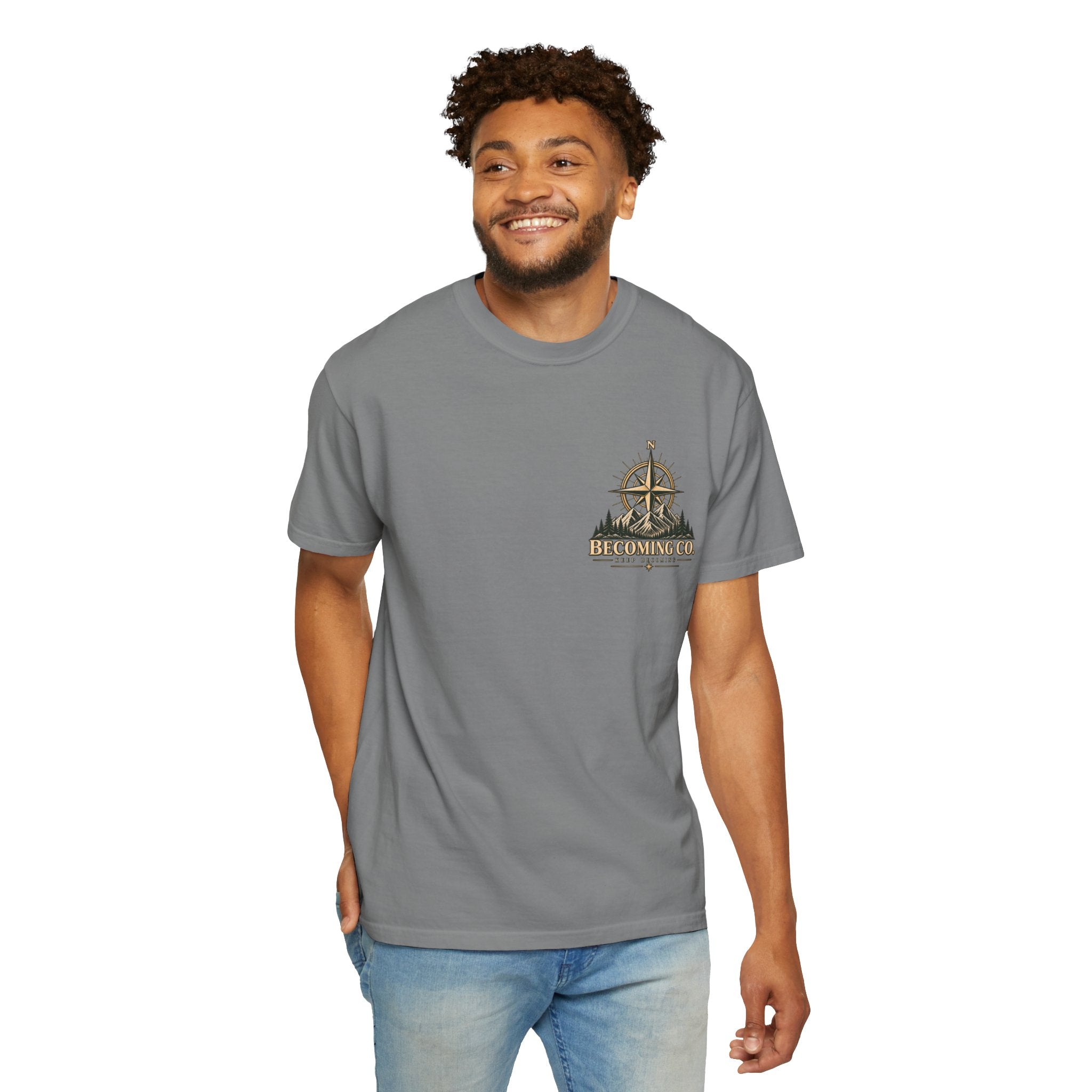 Keep Becoming Unisex Graphic Tee | Vintage Mountain Compass Shirt | Becoming Co.