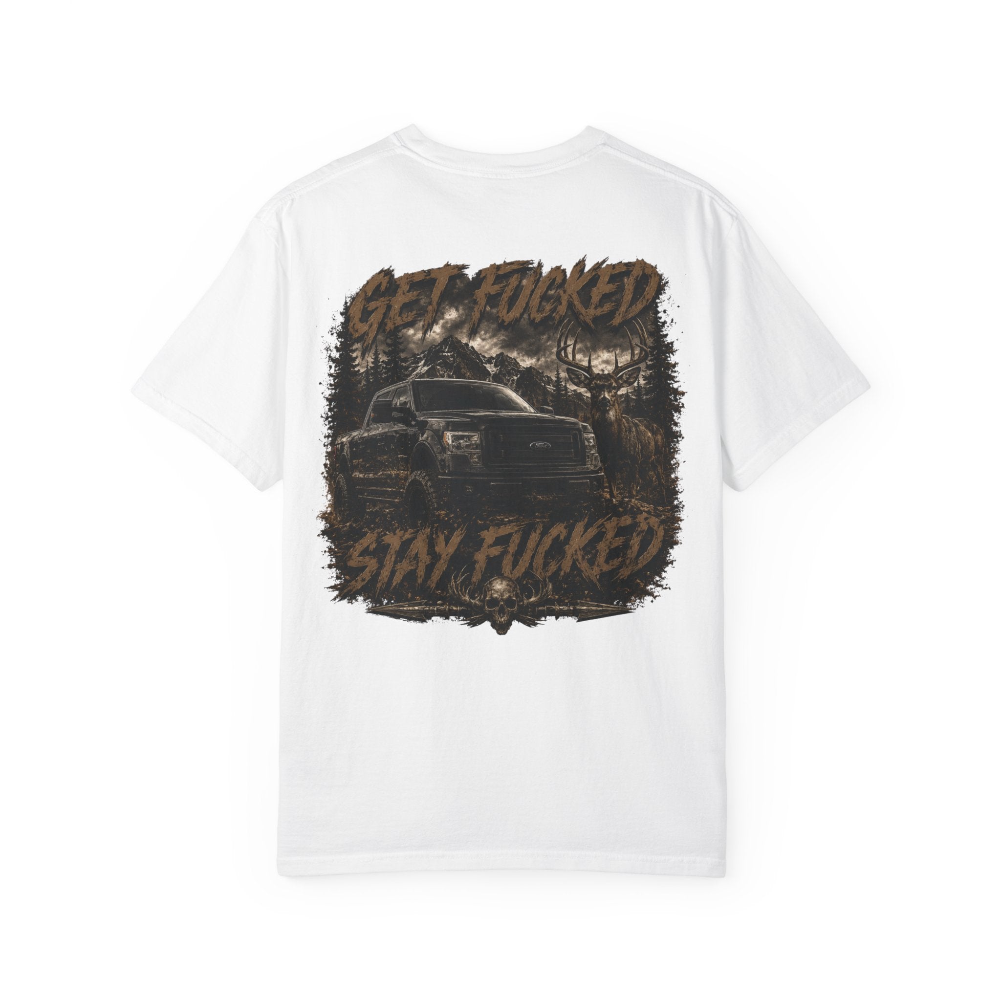 Built Different Hunting Shirt | GF Skull Logo Tee | Truck & Mule Deer Graphic Shirt