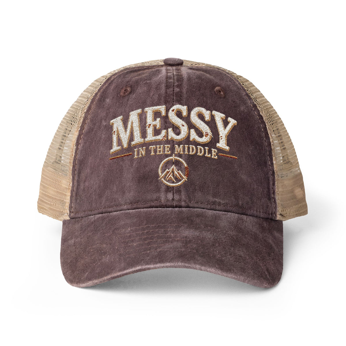 Messy in the Middle Washed Trucker Hat | Becoming Co.