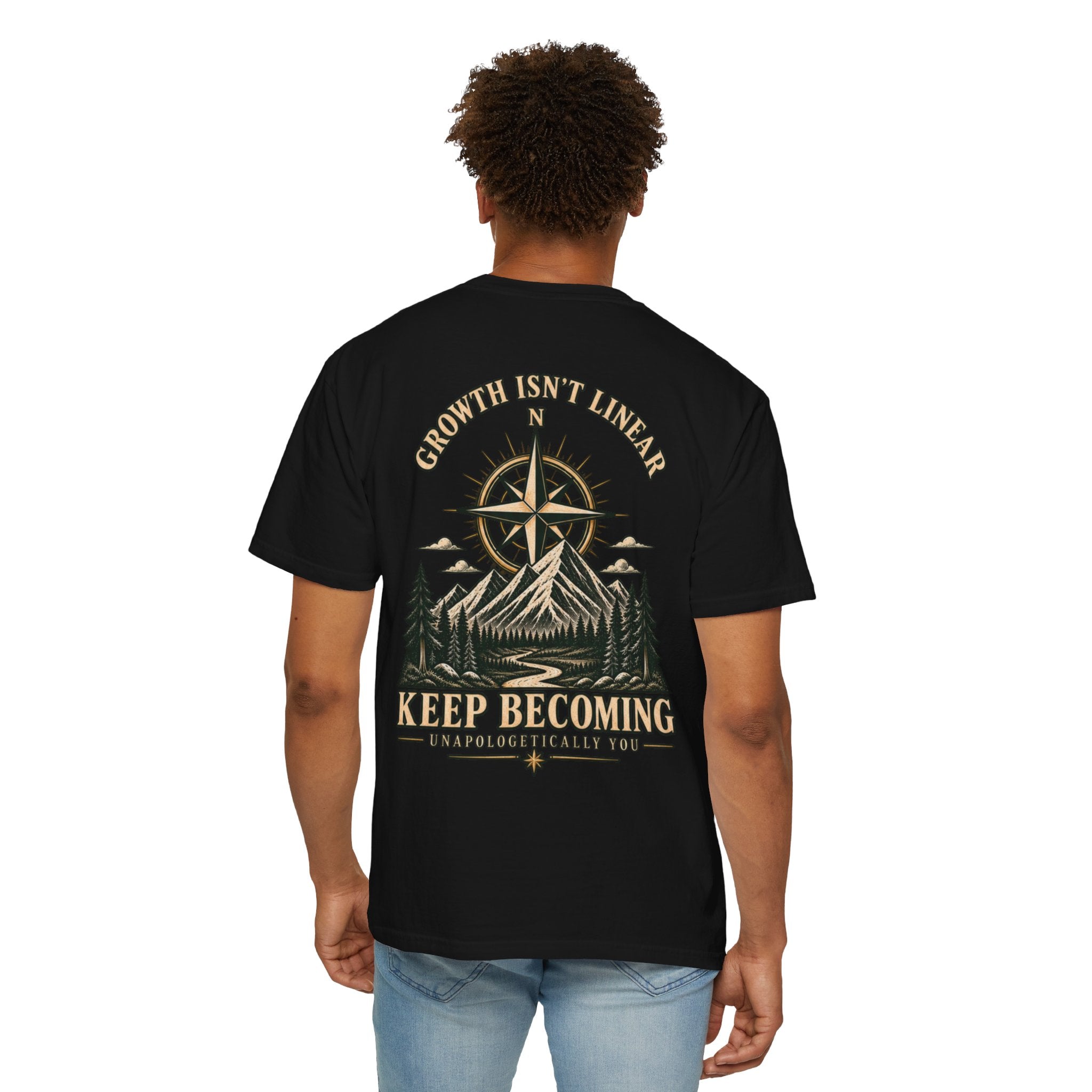 Keep Becoming Unisex Graphic Tee | Vintage Mountain Compass Shirt | Becoming Co.