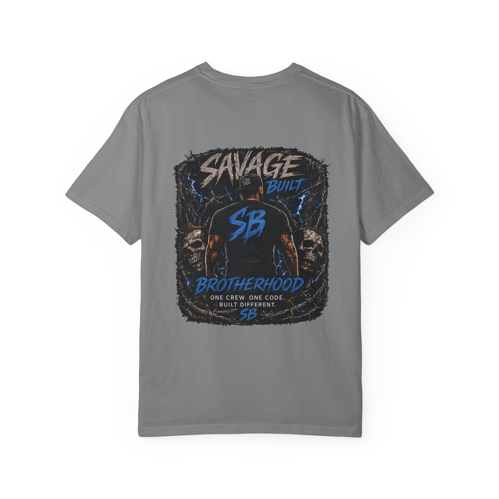 Savage Built Brotherhood T-Shirt | Men’s Graphic Tee | Streetwear Back Print Shirt | SB Logo Tee | Built Different Apparel