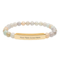 Personalized Beaded Bracelet – Engraved Name Bar Gift