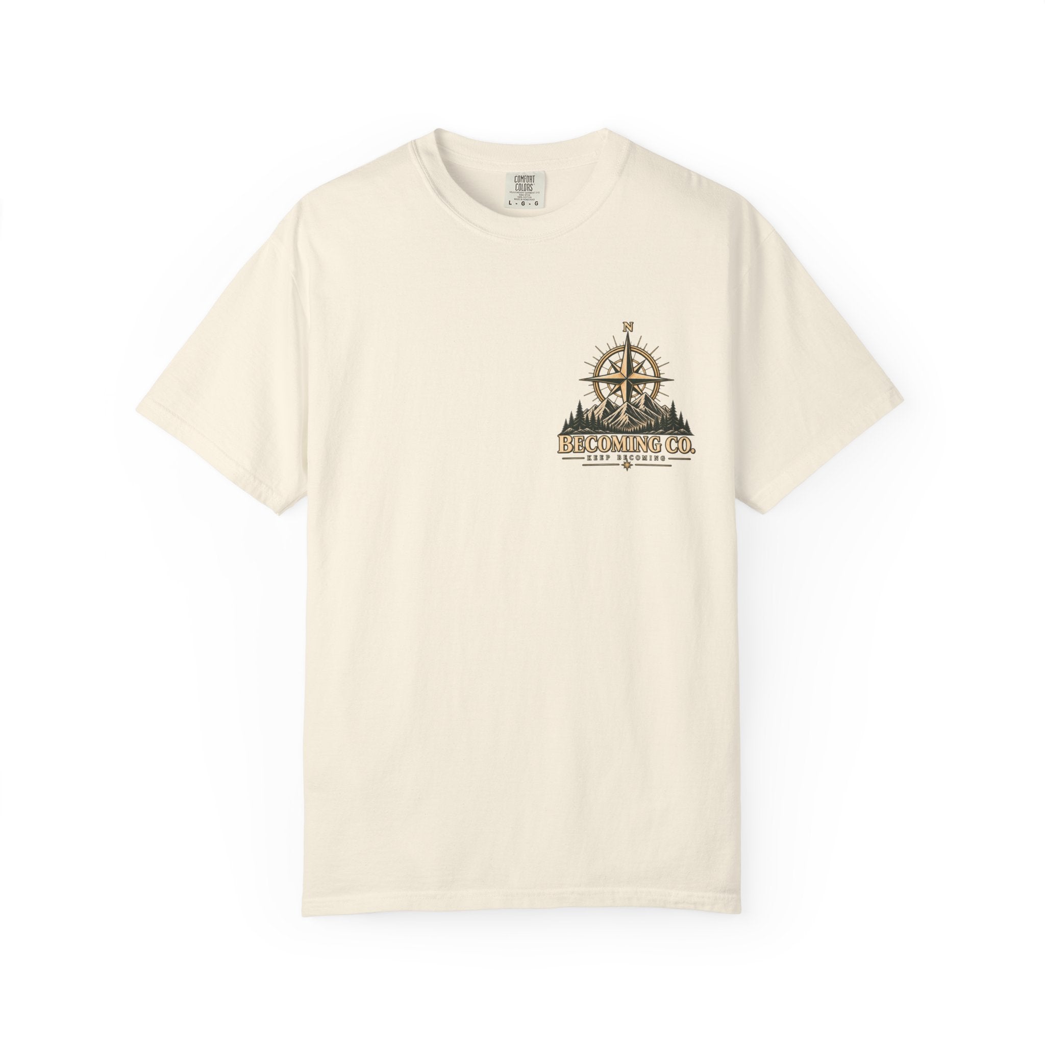 Keep Becoming Unisex Graphic Tee | Vintage Mountain Compass Shirt | Becoming Co.