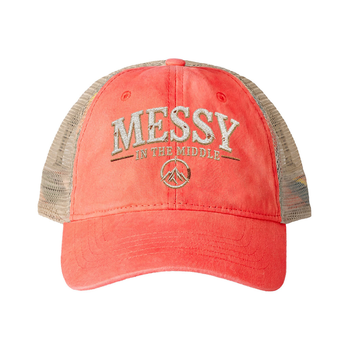 Messy in the Middle Washed Trucker Hat | Becoming Co.