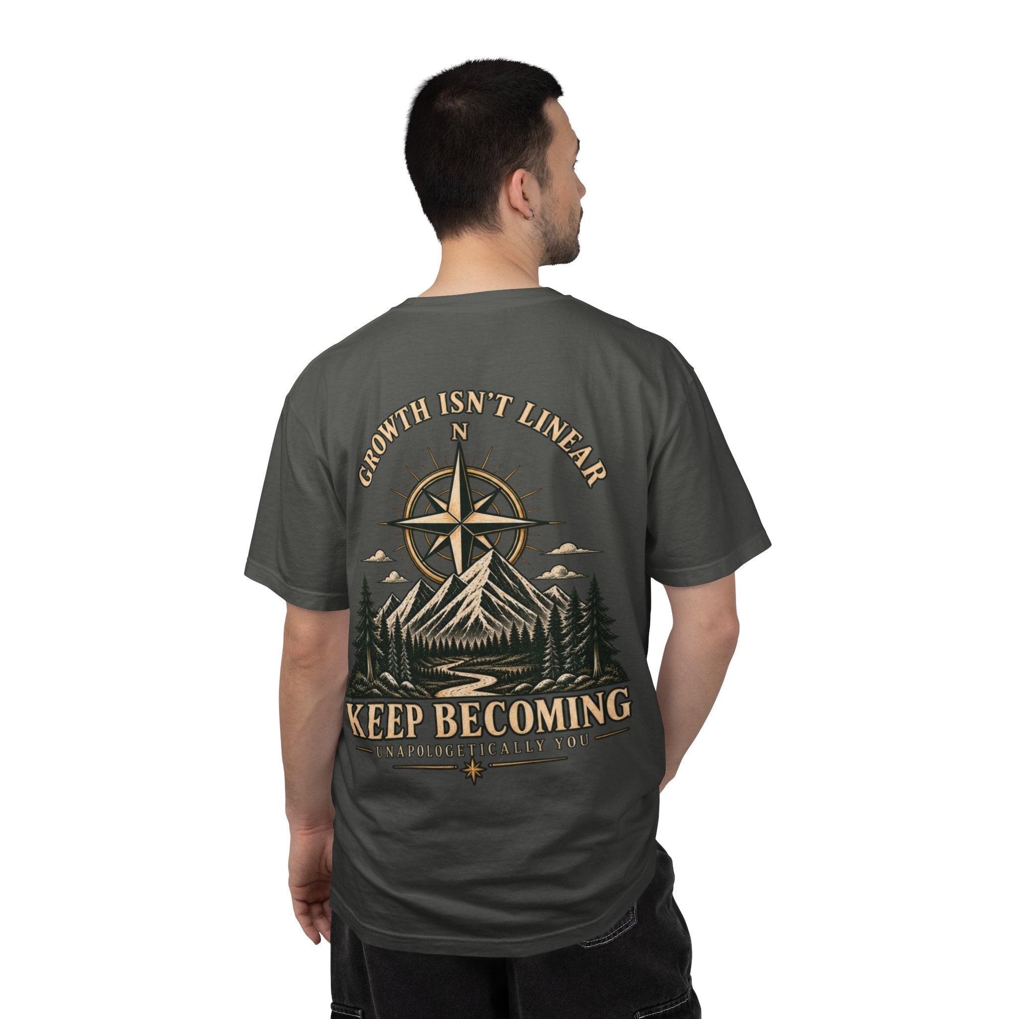 Keep Becoming Unisex Graphic Tee | Vintage Mountain Compass Shirt | Becoming Co.