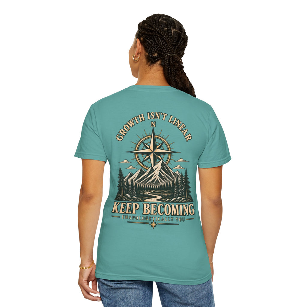 Keep Becoming Unisex Graphic Tee | Vintage Mountain Compass Shirt | Becoming Co.