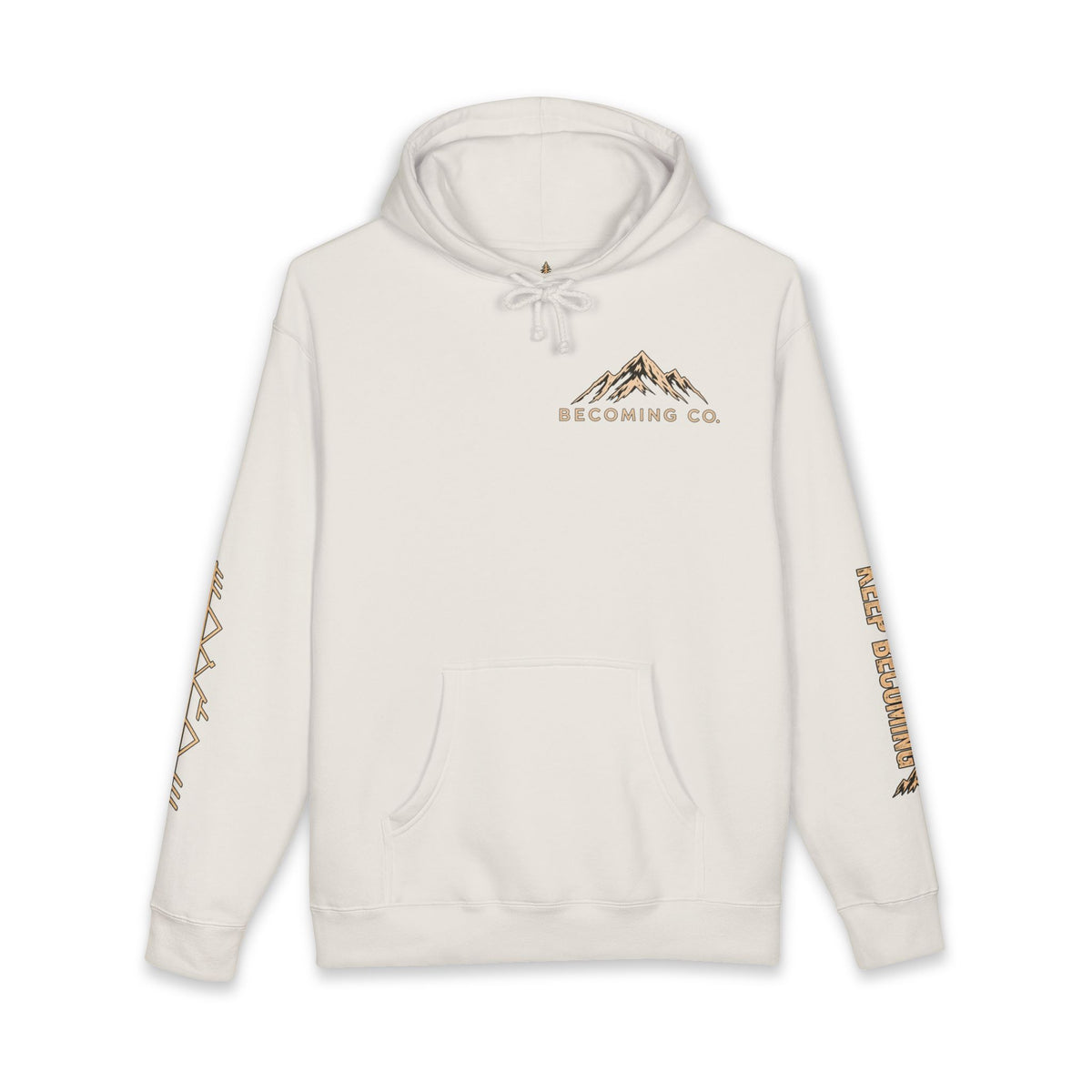 Becoming Co. Keep Becoming Mountain Compass Hoodie | Rugged Outdoor Unisex Hoodie