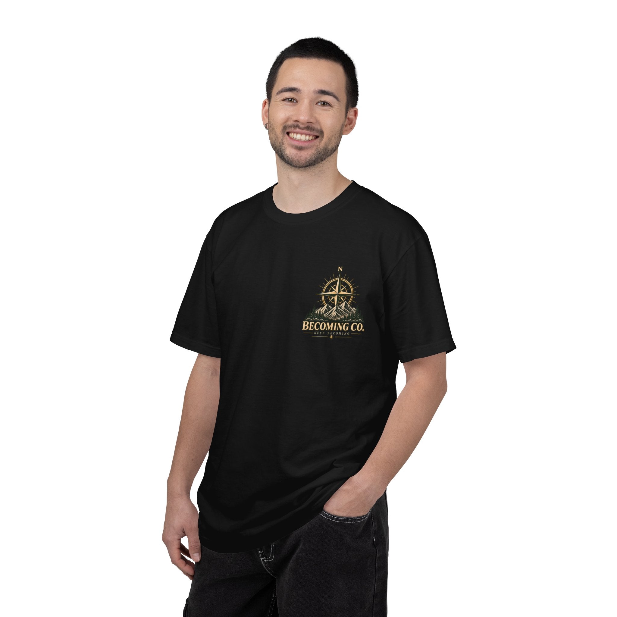 Keep Becoming Unisex Graphic Tee | Vintage Mountain Compass Shirt | Becoming Co.