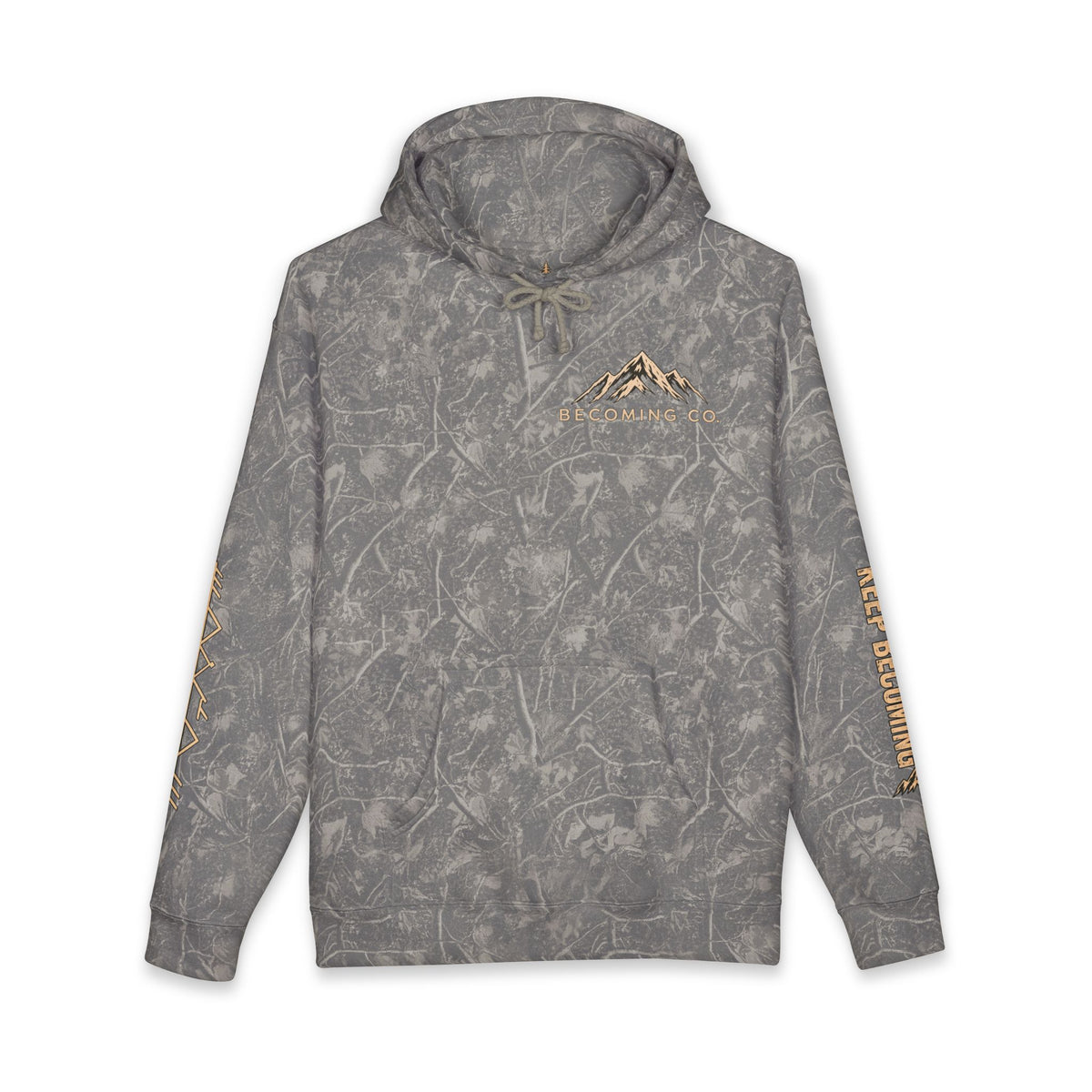 Becoming Co. Keep Becoming Mountain Compass Hoodie | Rugged Outdoor Unisex Hoodie