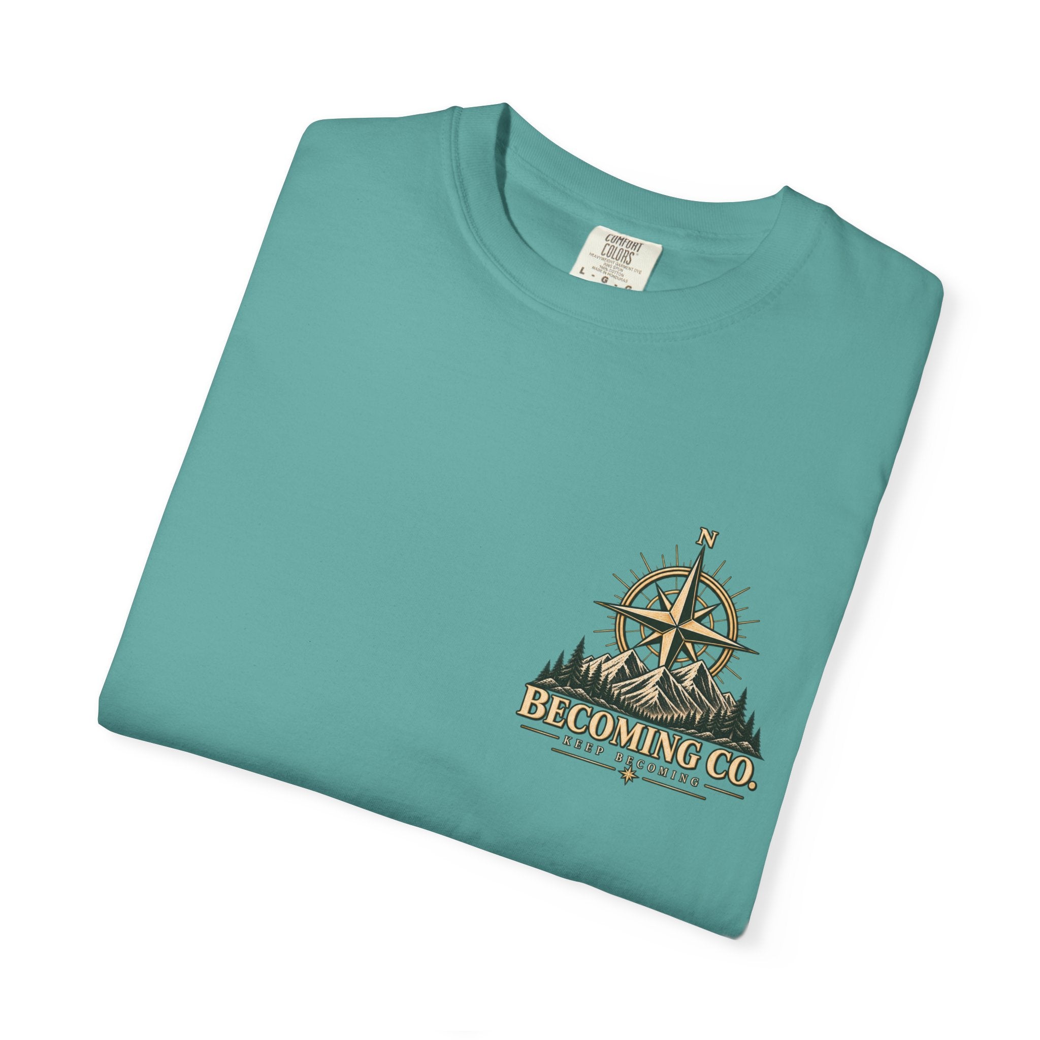 Keep Becoming Unisex Graphic Tee | Vintage Mountain Compass Shirt | Becoming Co.