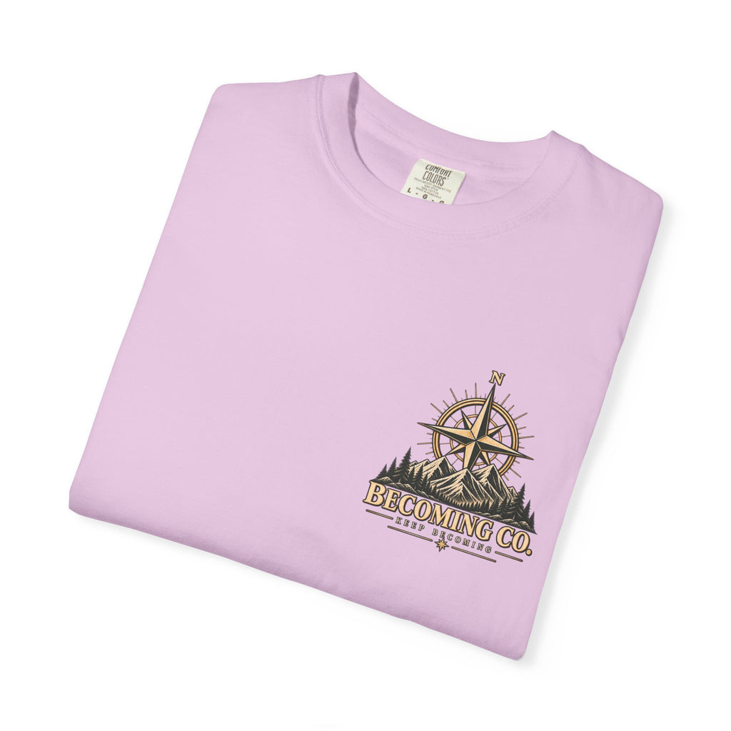 Keep Becoming Unisex Graphic Tee | Vintage Mountain Compass Shirt | Becoming Co.