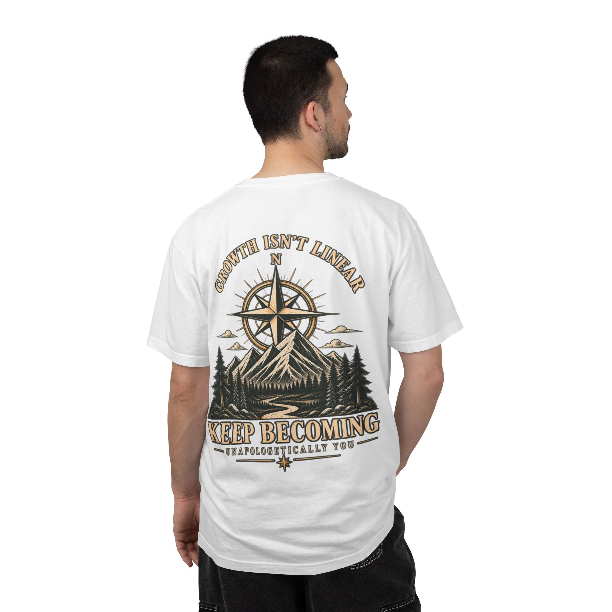 Keep Becoming Unisex Graphic Tee | Vintage Mountain Compass Shirt | Becoming Co.