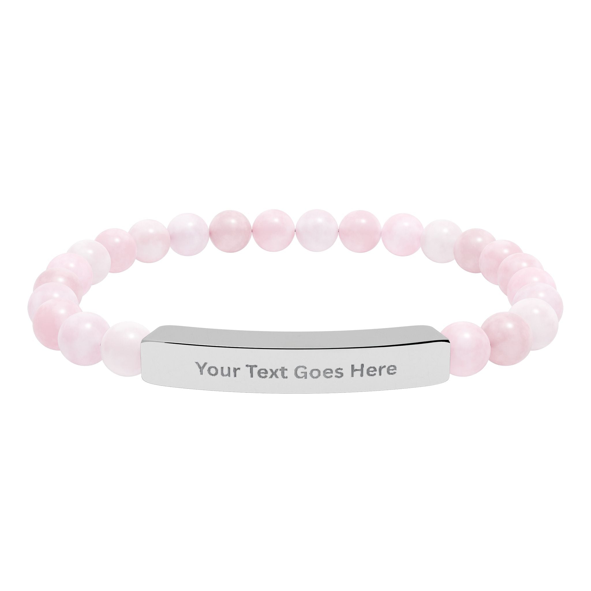 Personalized Beaded Bracelet – Engraved Name Bar Gift