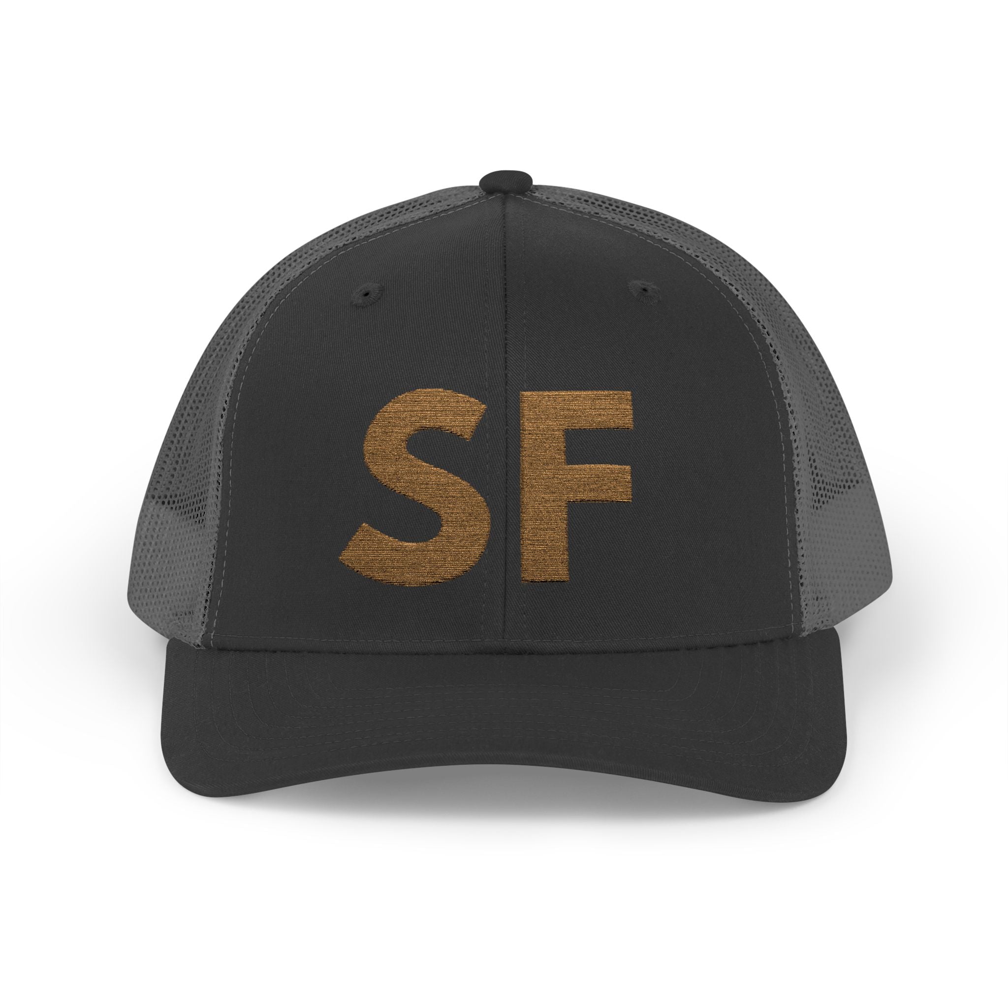 Gold Glitter 'SF' Snapback Trucker — Stay Focused Collection