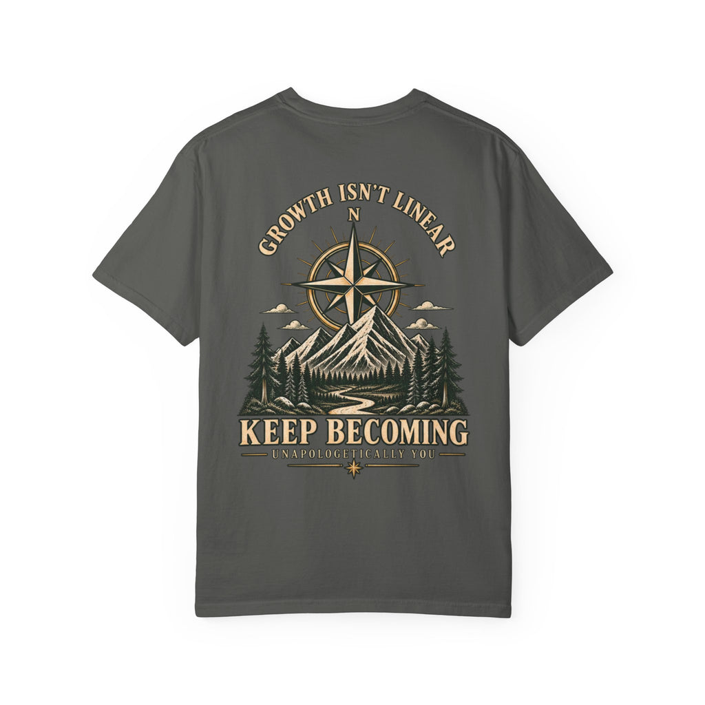 Keep Becoming Unisex Graphic Tee | Vintage Mountain Compass Shirt | Becoming Co.