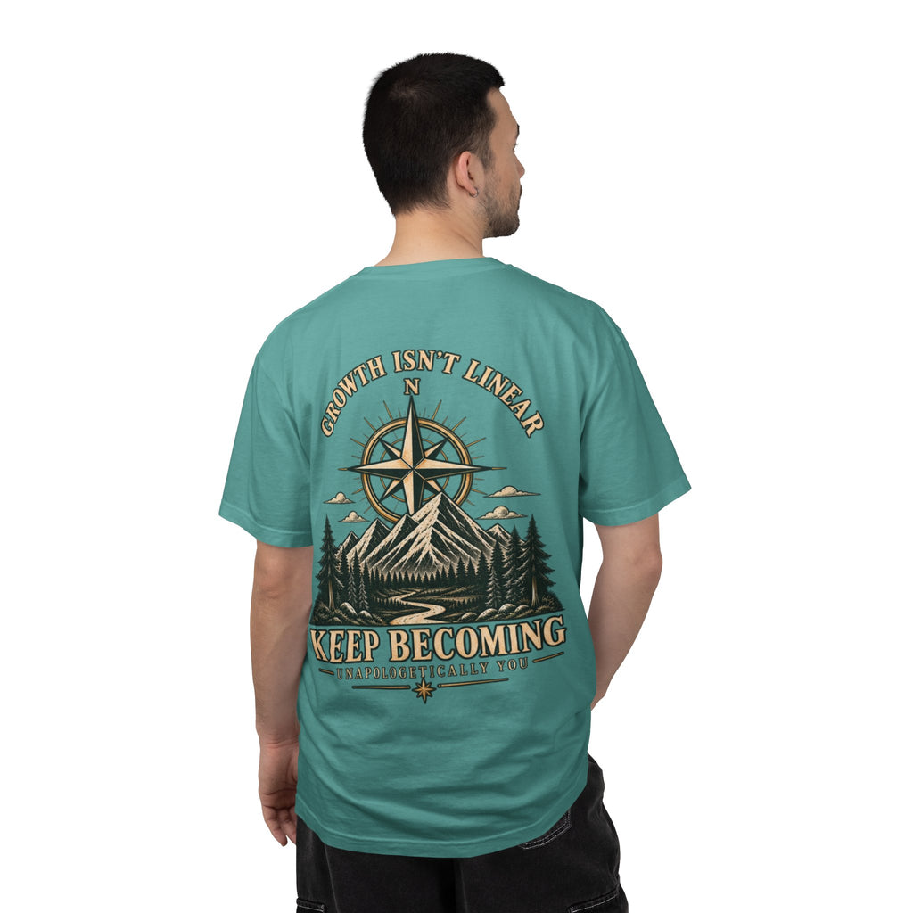 Keep Becoming Unisex Graphic Tee | Vintage Mountain Compass Shirt | Becoming Co.