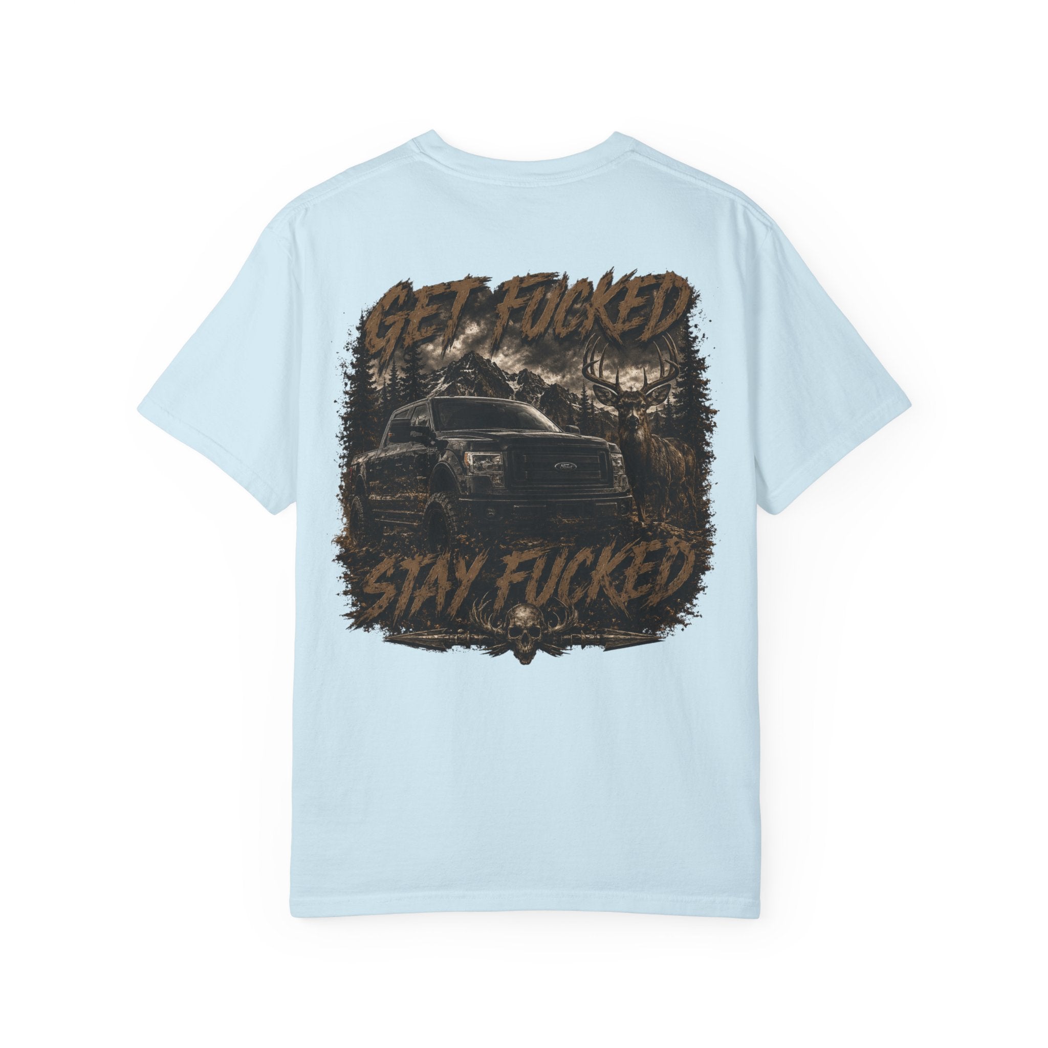 Built Different Hunting Shirt | GF Skull Logo Tee | Truck & Mule Deer Graphic Shirt