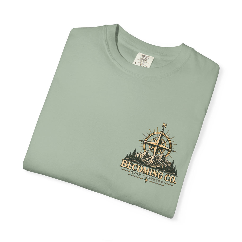Keep Becoming Unisex Graphic Tee | Vintage Mountain Compass Shirt | Becoming Co.