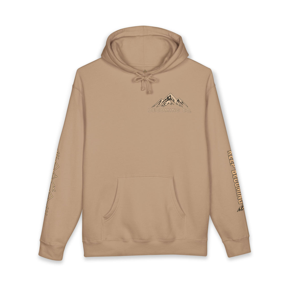 Becoming Co. Keep Becoming Mountain Compass Hoodie | Rugged Outdoor Unisex Hoodie