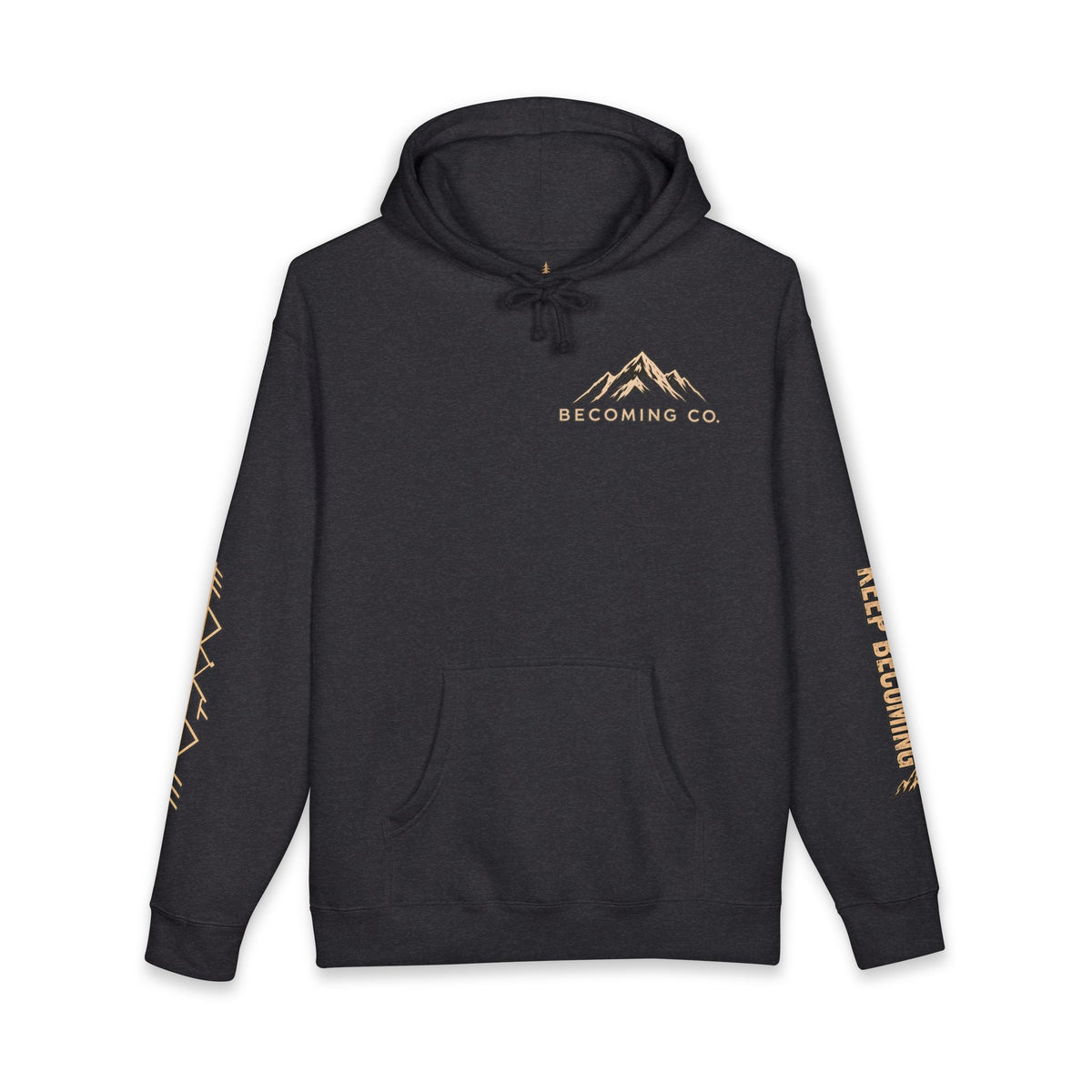 Becoming Co. Keep Becoming Mountain Compass Hoodie | Rugged Outdoor Unisex Hoodie