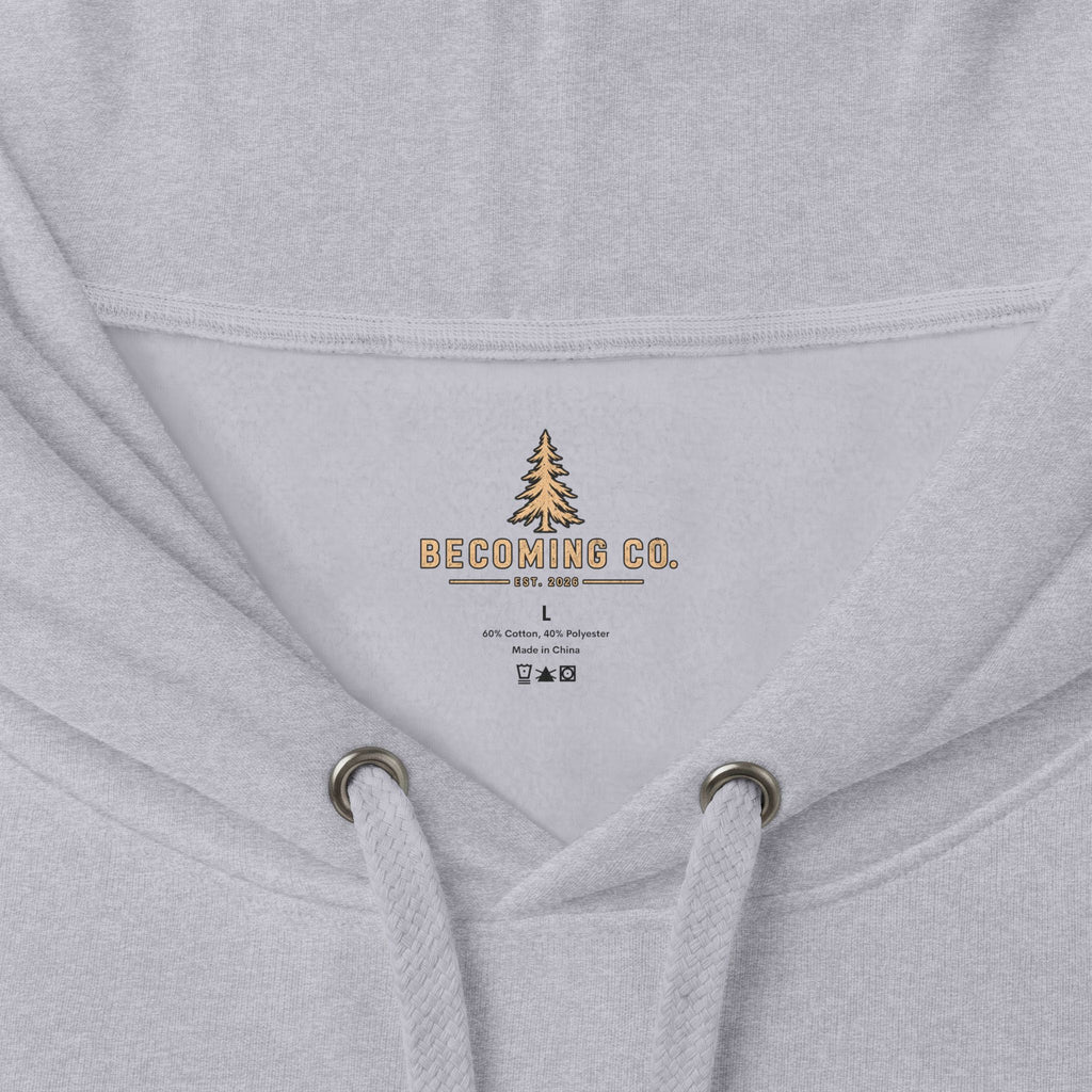 Becoming Co. Keep Becoming Mountain Compass Hoodie | Rugged Outdoor Unisex Hoodie
