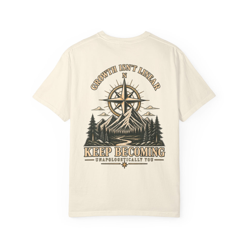 Keep Becoming Unisex Graphic Tee | Vintage Mountain Compass Shirt | Becoming Co.