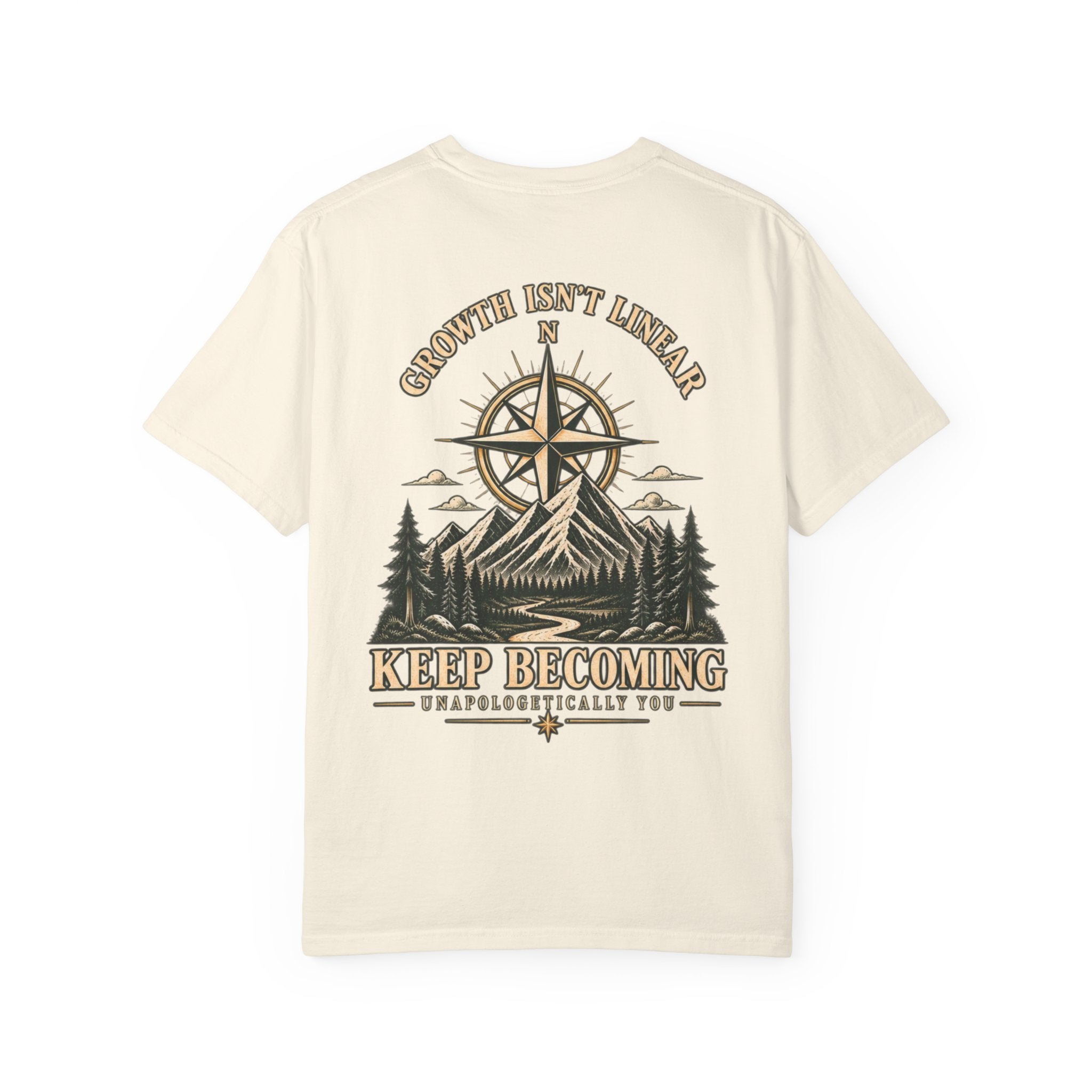 Keep Becoming Unisex Graphic Tee | Vintage Mountain Compass Shirt | Becoming Co.