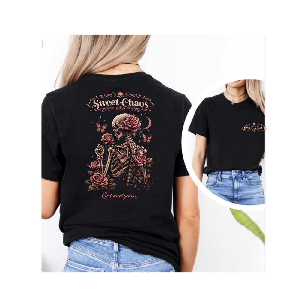 Sweet Chaos Skeleton Rose Shirt