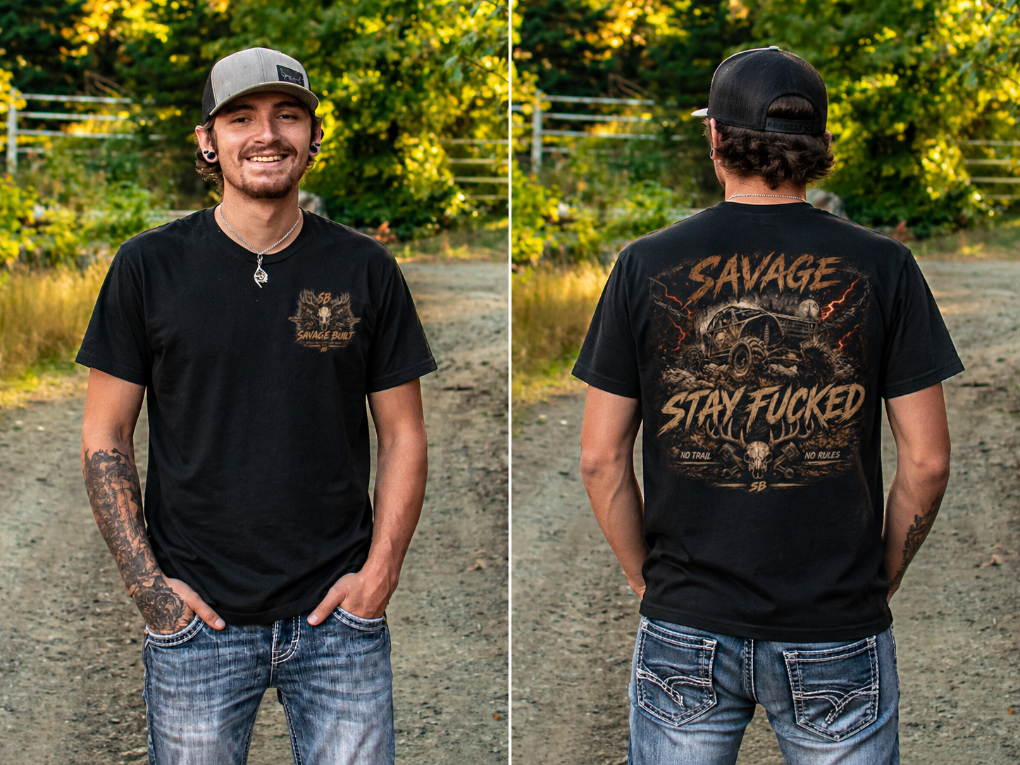 Savage Off-Road Graphic Tee | Mud Truck Shirt | No Rules Back Print | Country Rebel Tee