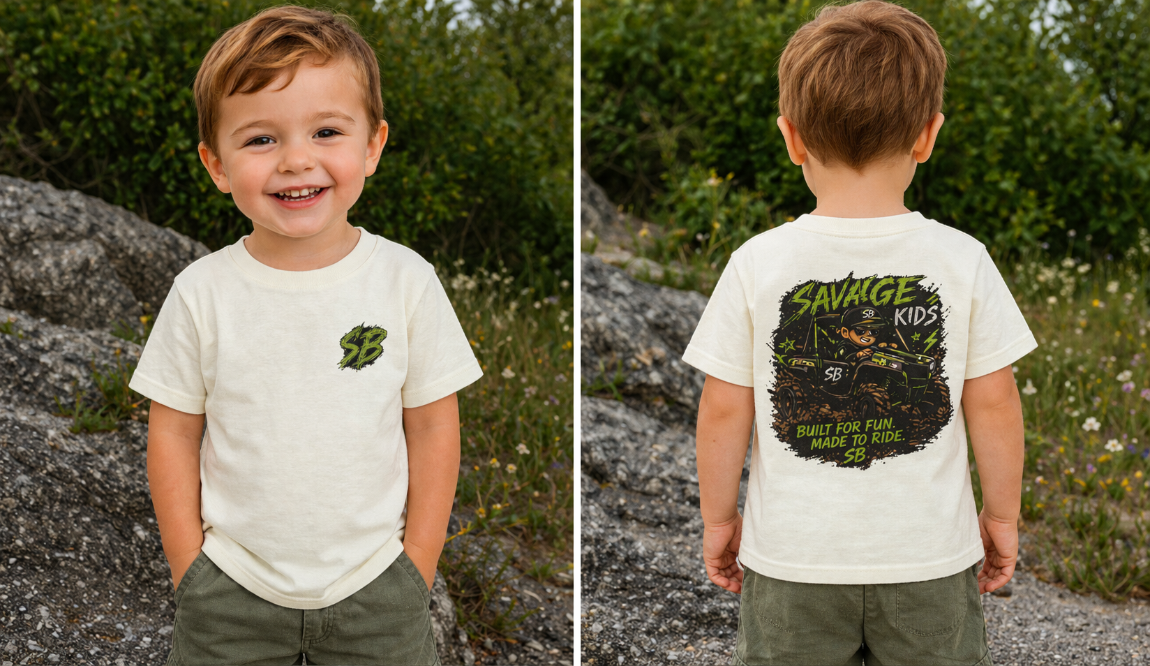Savage Kids Toddler T-Shirt | Off-Road Graphic Tee | Built for Fun Made to Ride Shirt | Boys Adventure Tee | Cool Kids Graphic Shirt