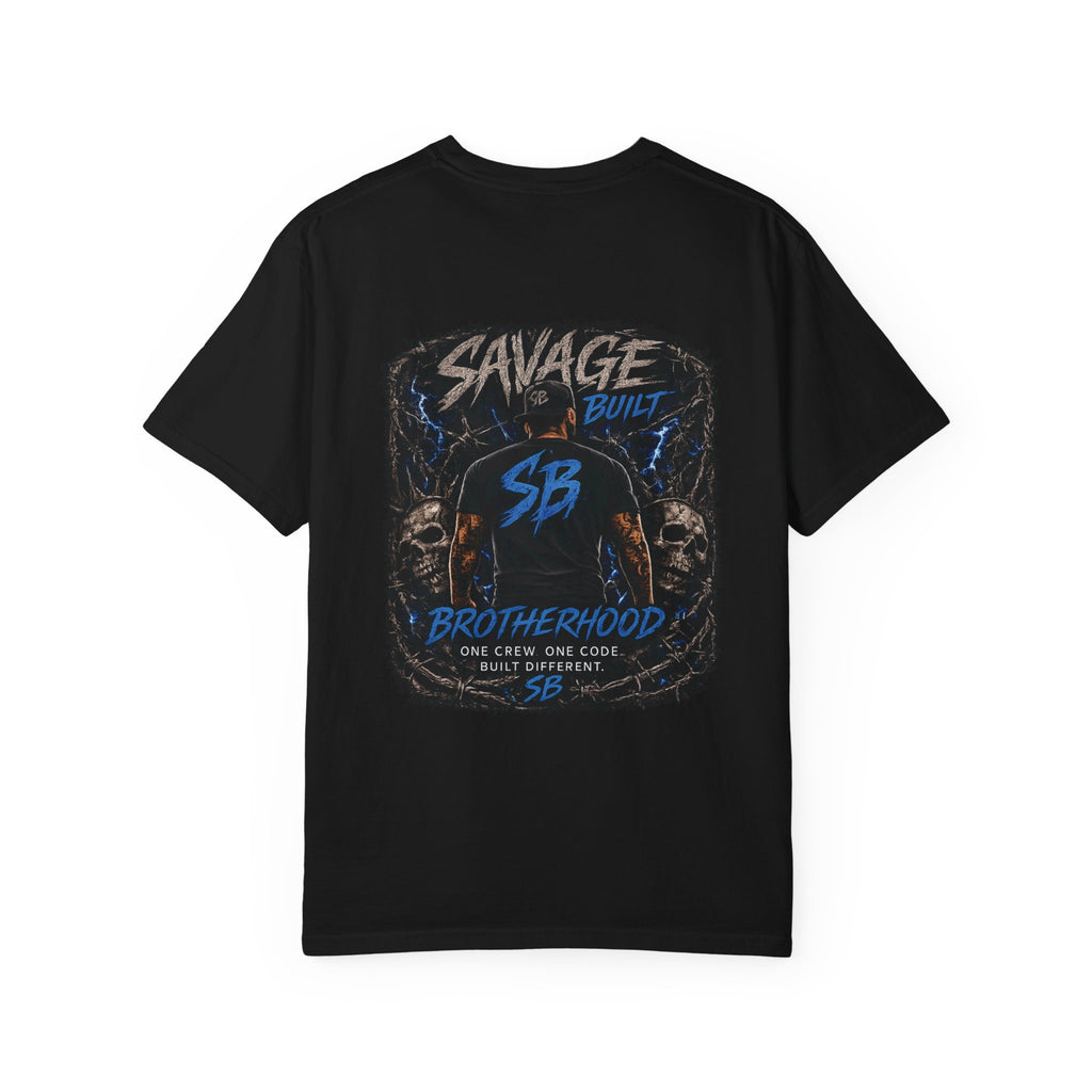 Savage Built Brotherhood T-Shirt | Men’s Graphic Tee | Streetwear Back Print Shirt | SB Logo Tee | Built Different Apparel