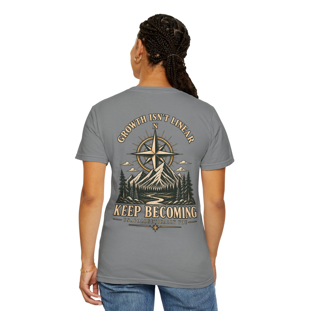 Keep Becoming Unisex Graphic Tee | Vintage Mountain Compass Shirt | Becoming Co.