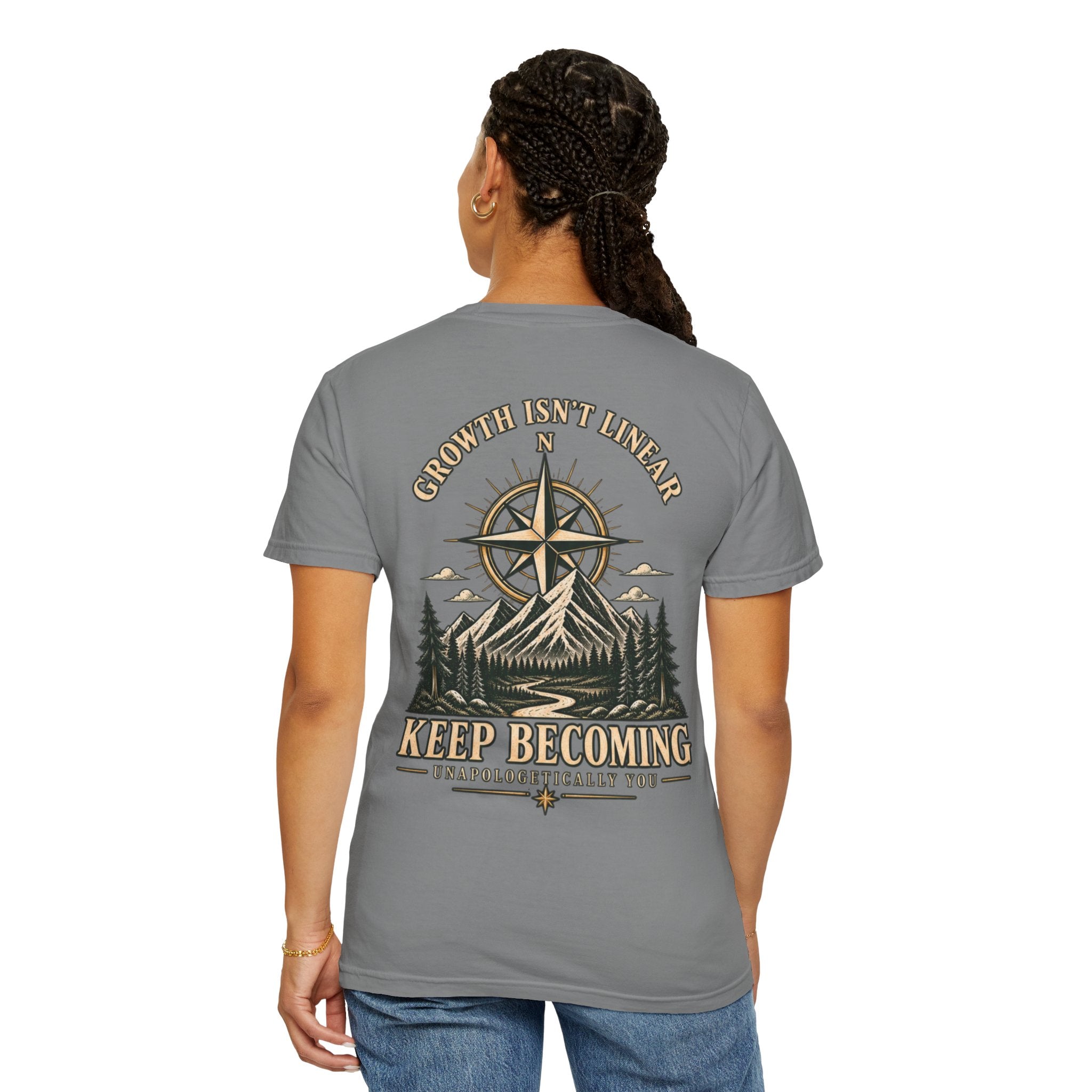 Keep Becoming Unisex Graphic Tee | Vintage Mountain Compass Shirt | Becoming Co.