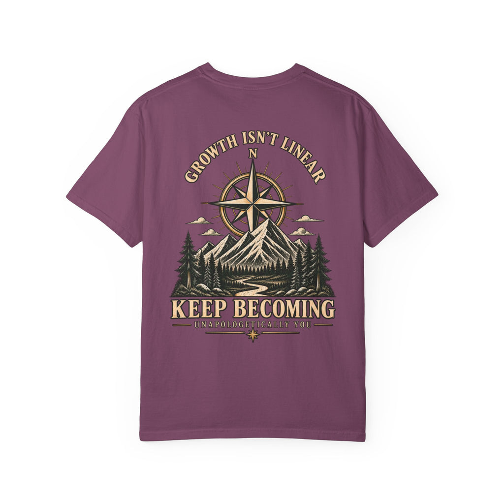 Keep Becoming Unisex Graphic Tee | Vintage Mountain Compass Shirt | Becoming Co.
