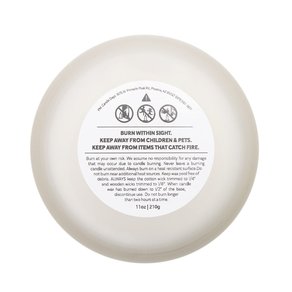 Becoming Co. Frosted Glass Candle | 11oz Coconut Soy Candle with Wooden Wick