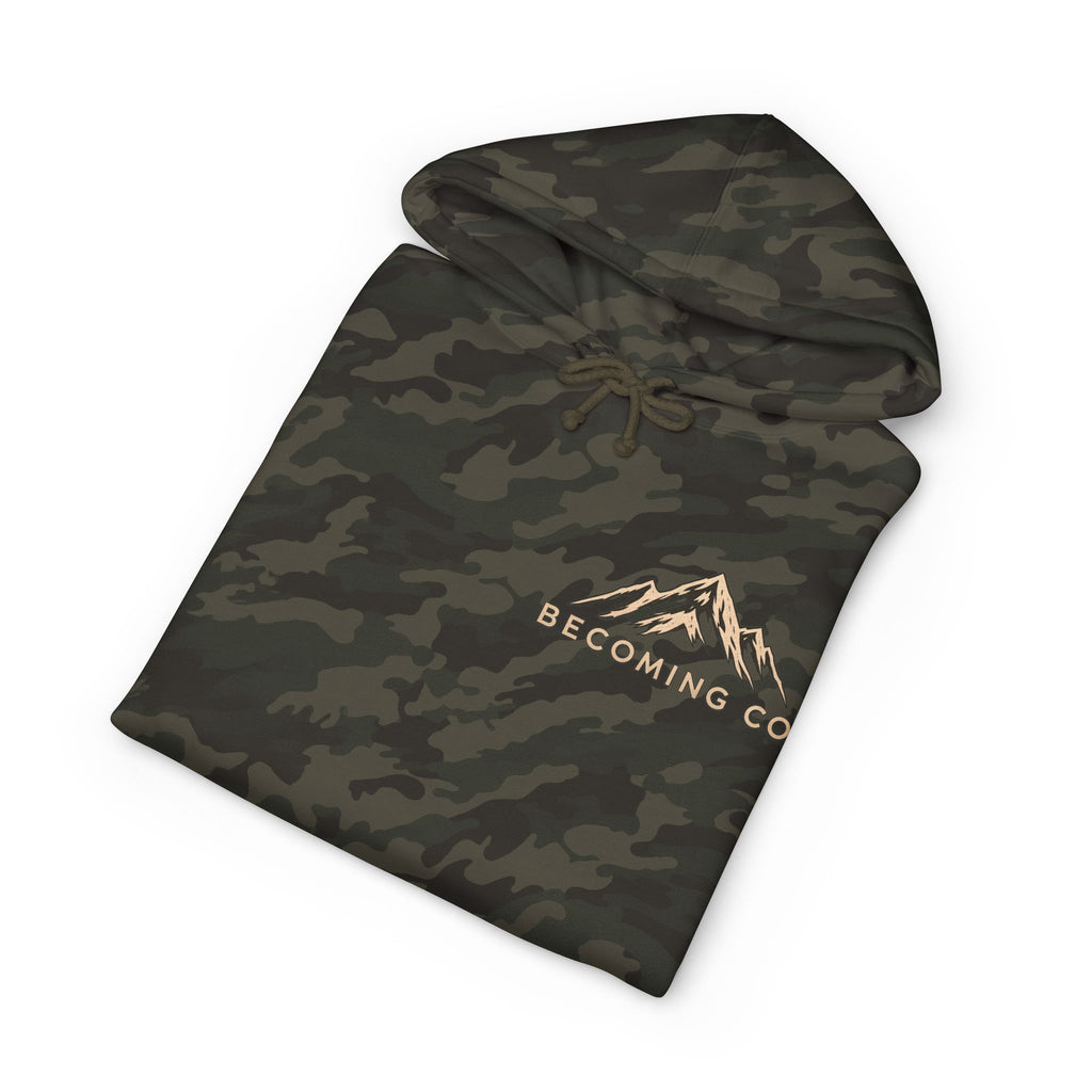Becoming Co. Keep Becoming Mountain Compass Hoodie | Rugged Outdoor Unisex Hoodie