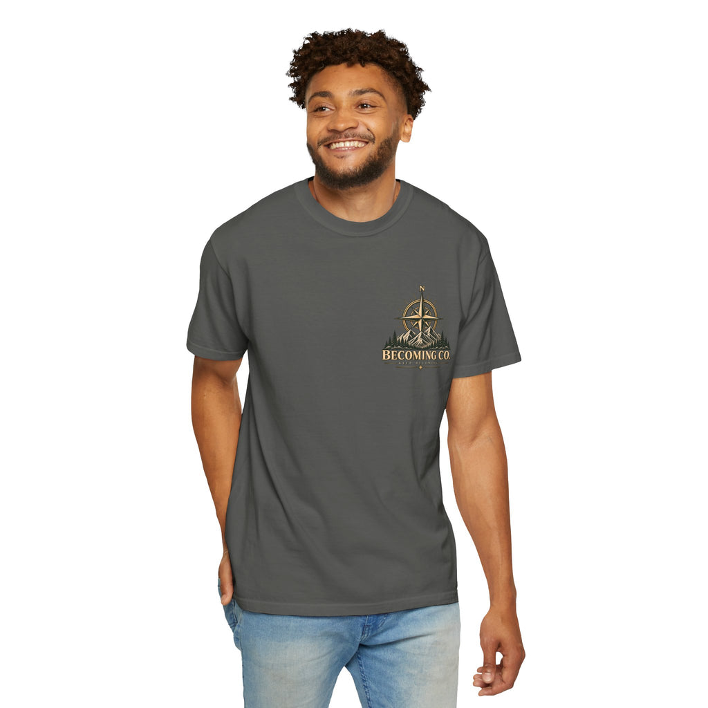 Keep Becoming Unisex Graphic Tee | Vintage Mountain Compass Shirt | Becoming Co.