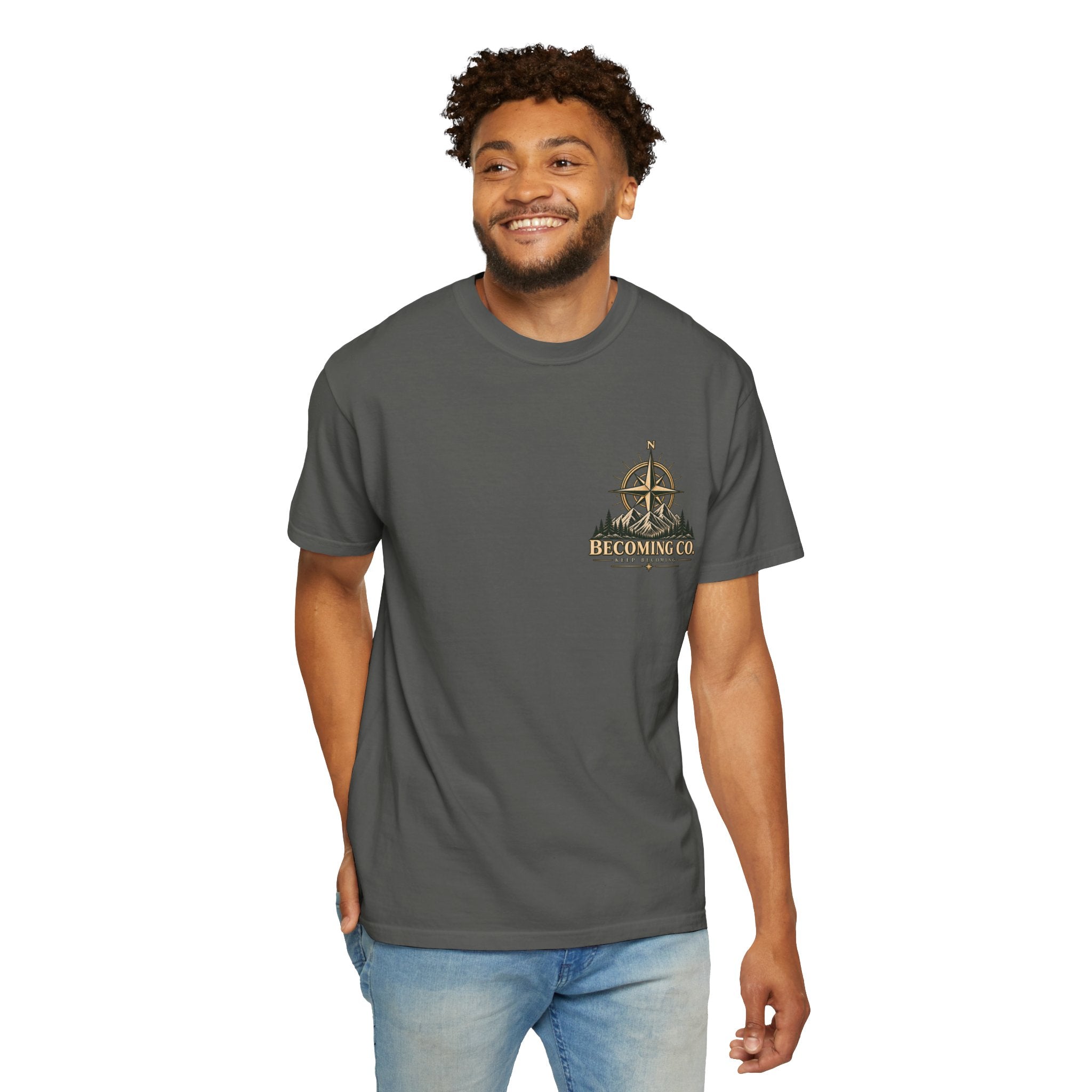 Keep Becoming Unisex Graphic Tee | Vintage Mountain Compass Shirt | Becoming Co.