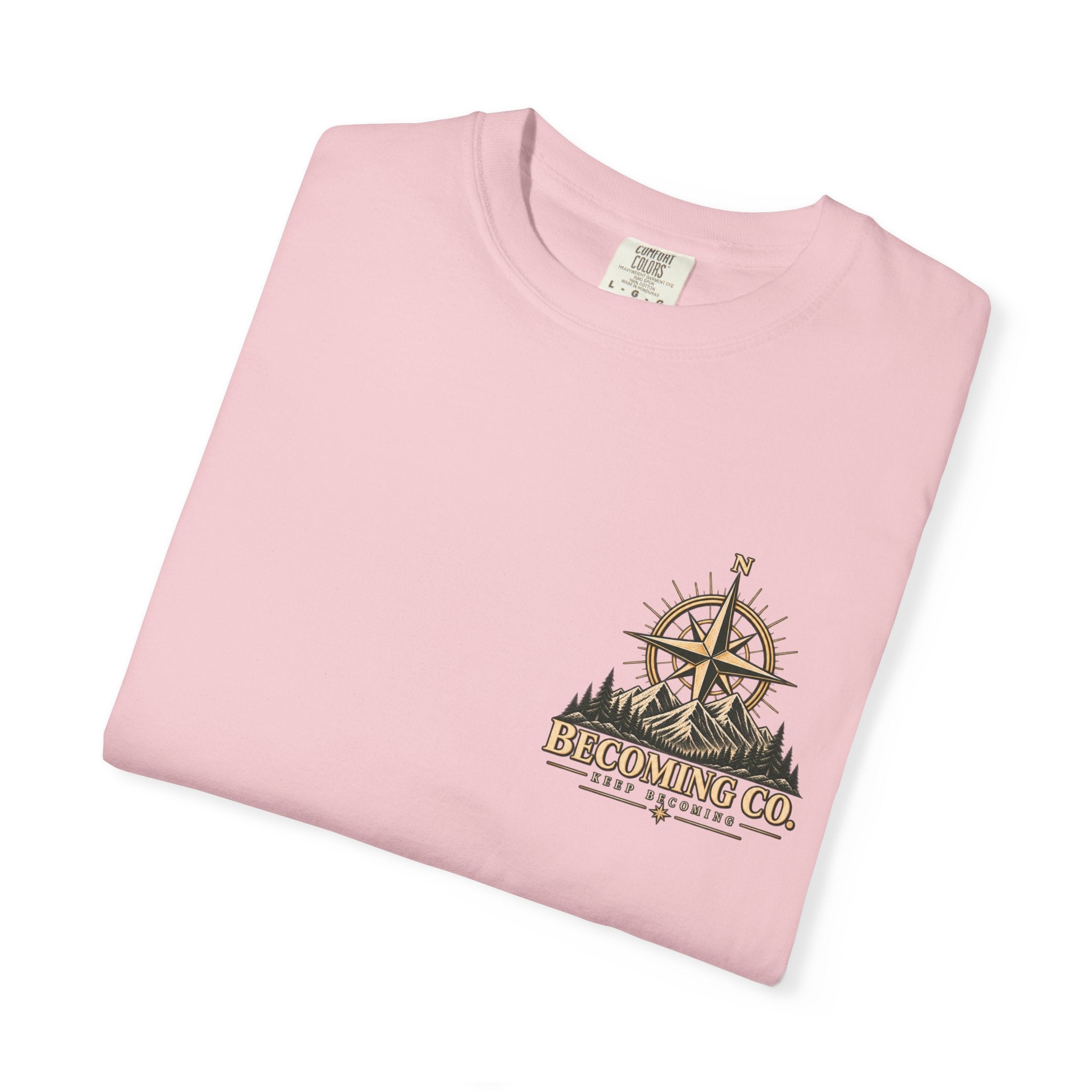 Keep Becoming Unisex Graphic Tee | Vintage Mountain Compass Shirt | Becoming Co.