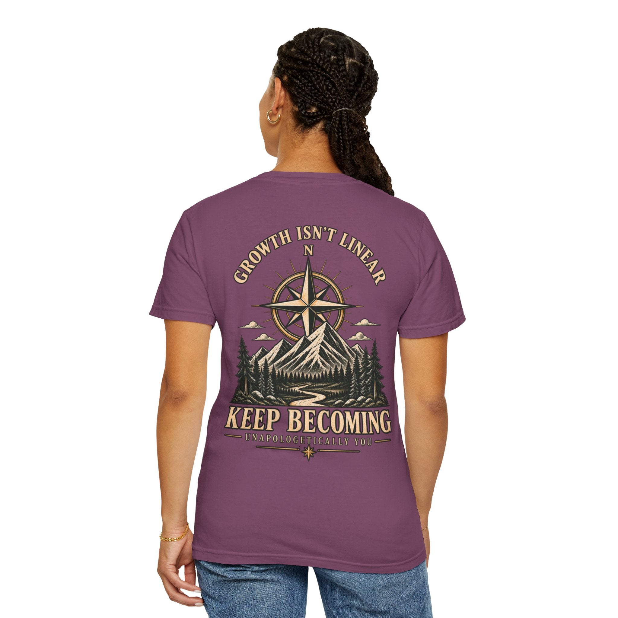 Keep Becoming Unisex Graphic Tee | Vintage Mountain Compass Shirt | Becoming Co.