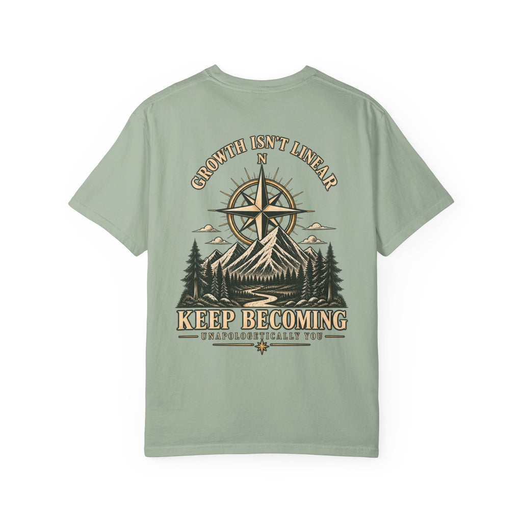 Keep Becoming Unisex Graphic Tee | Vintage Mountain Compass Shirt | Becoming Co.
