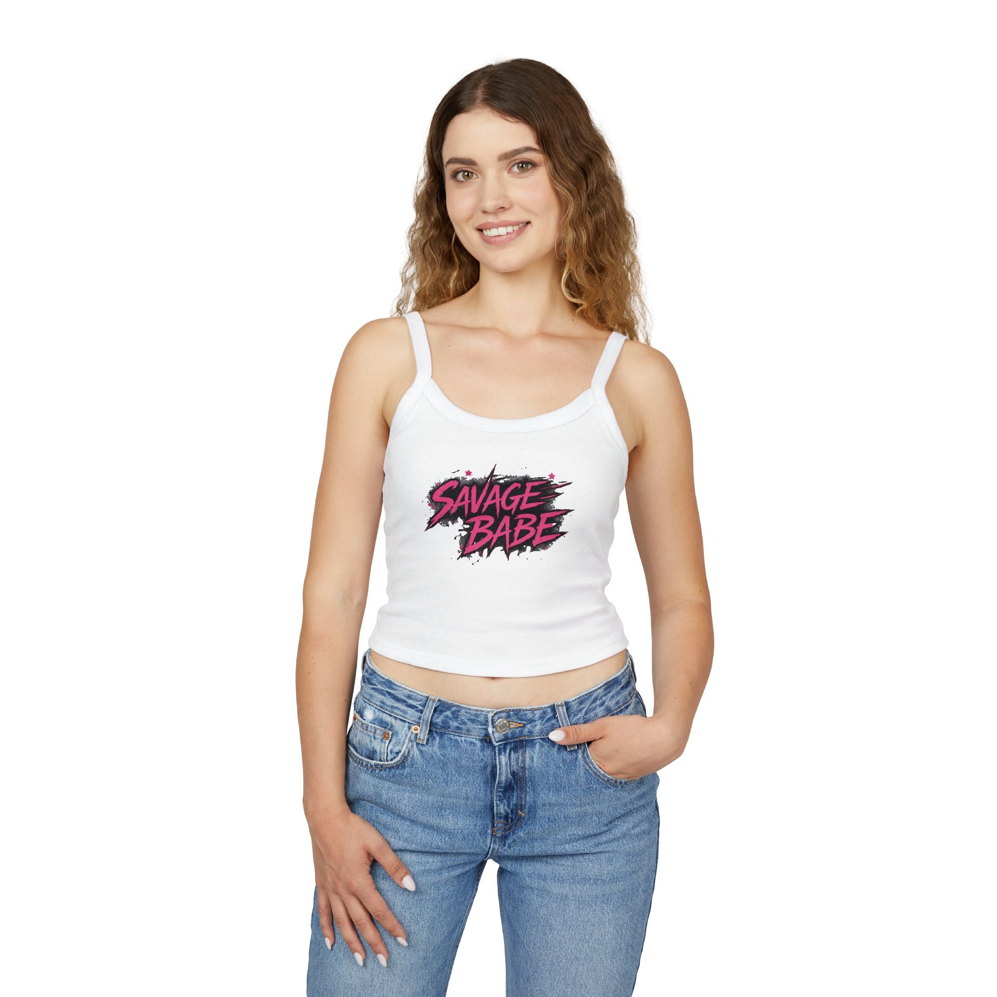 Savage Babe Tank Top | Edgy Graphic Shirt | Black Aesthetic Crop Tank | Streetwear Outfit | Bold Statement Top