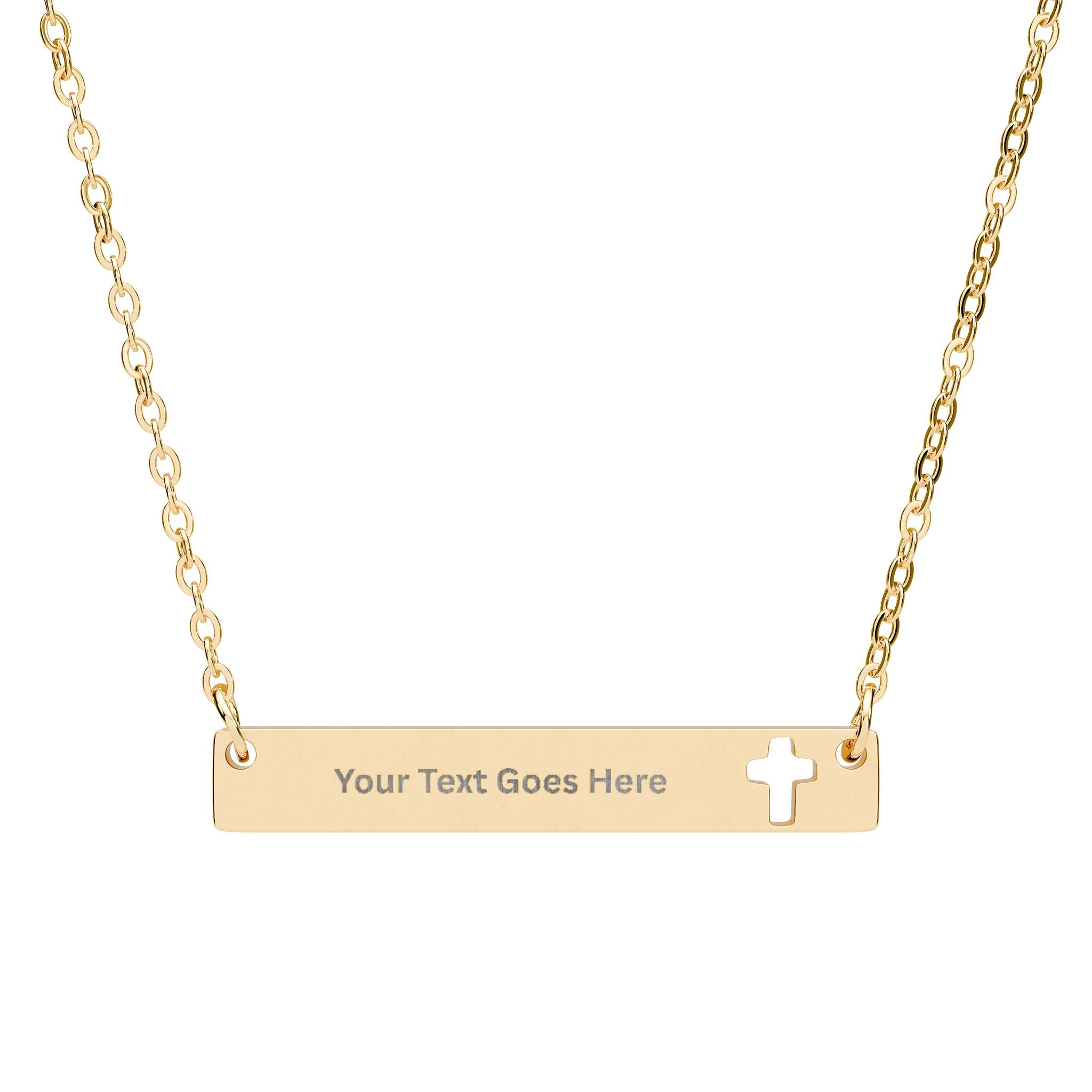 Personalized Cross Bar Necklace — Made Just for You